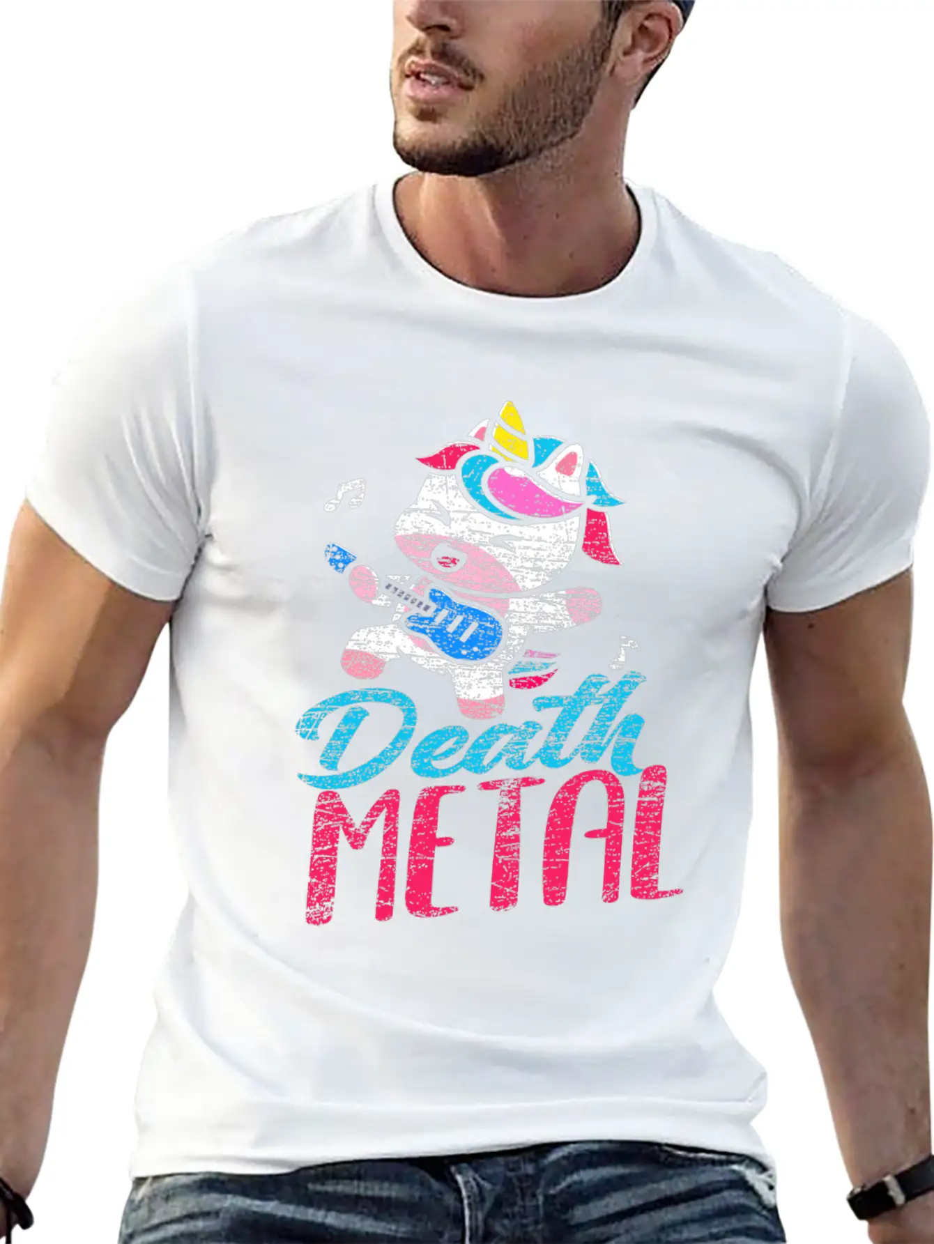 Unicorn Metal Music Death Metal Stylish Everyday T-Shirt – Unisex Basic Cotton Tee