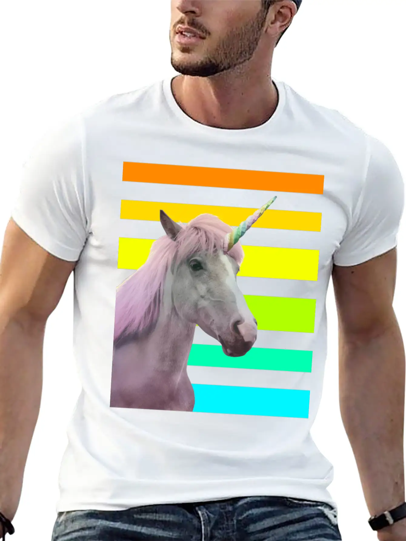 Unicorn Sunset Essential Unisex Summer Tee – Soft Cotton Casual Fit