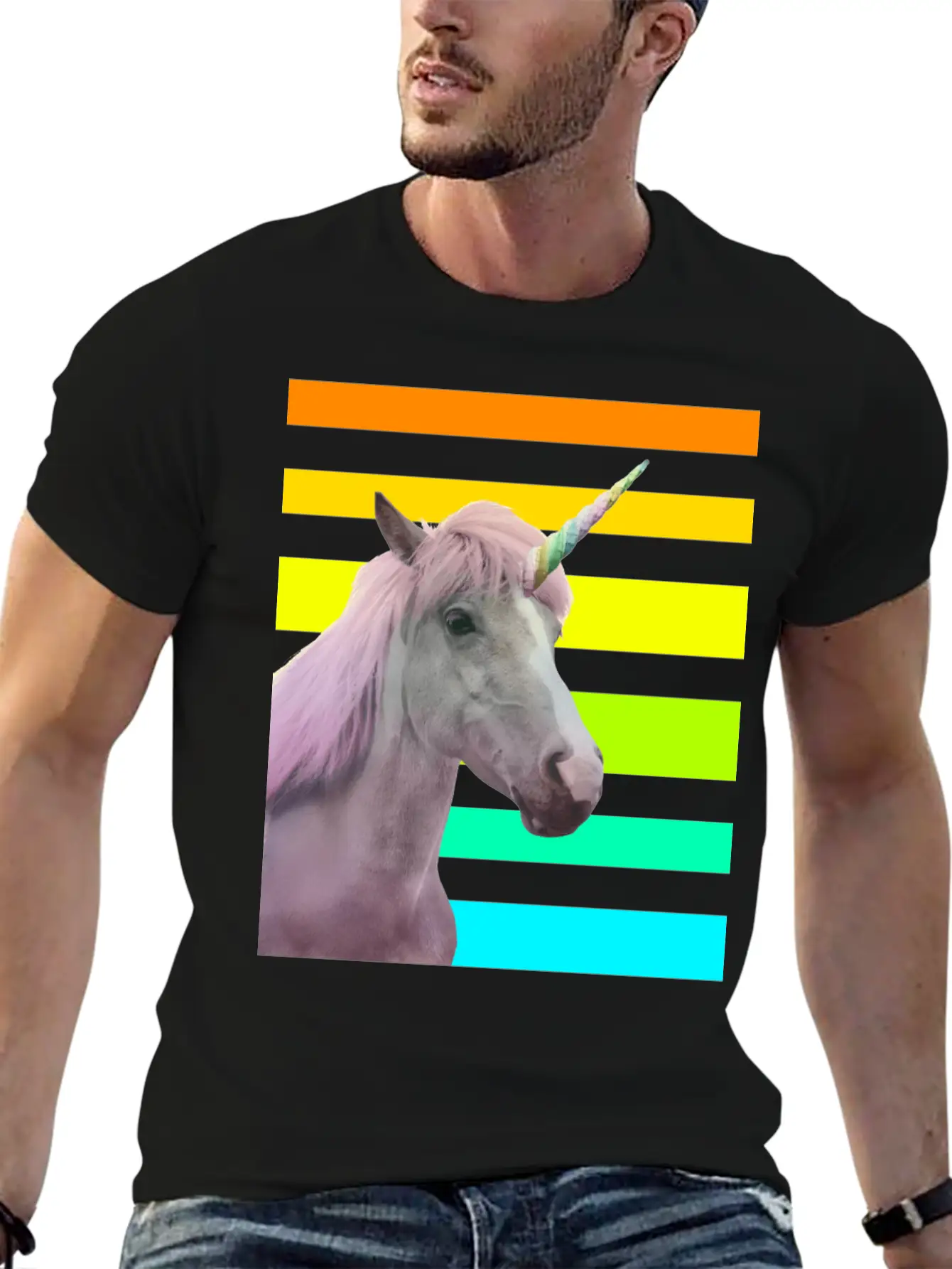 Unicorn Sunset Essential Unisex Summer Tee – Soft Cotton Casual Fit