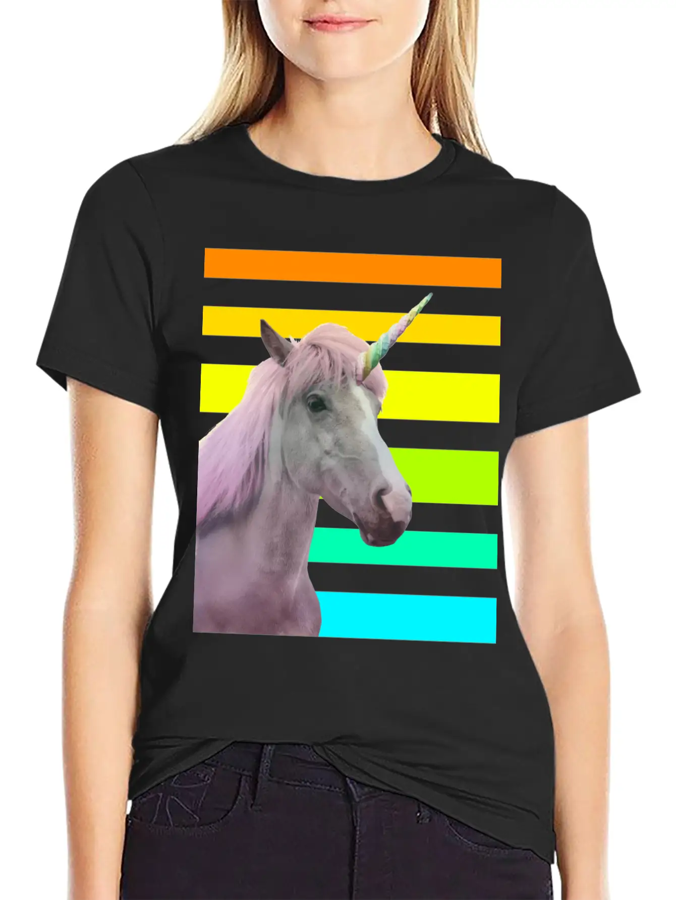 Unicorn Sunset Essential Unisex Summer Tee – Soft Cotton Casual Fit