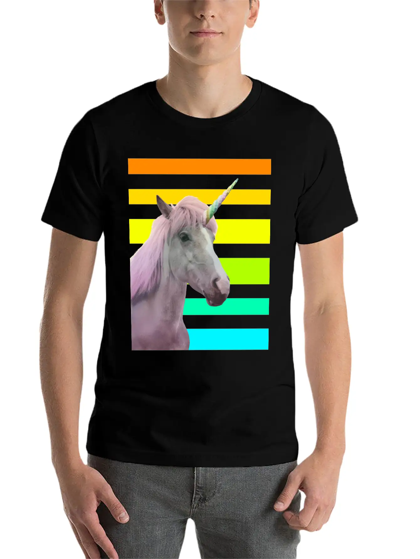 Unicorn Sunset Essential Unisex Summer Tee – Soft Cotton Casual Fit