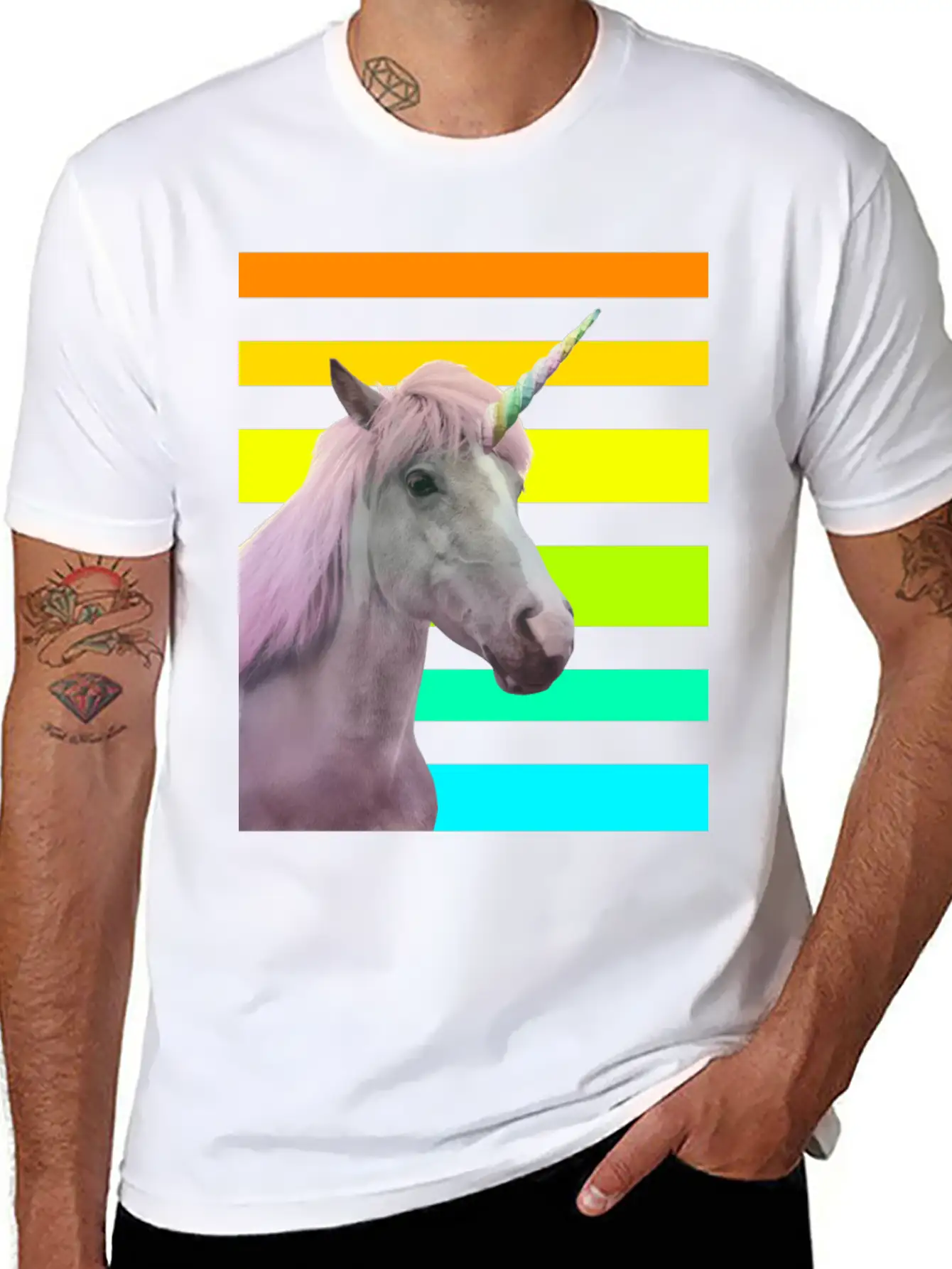 Unicorn Sunset Essential Unisex Summer Tee – Soft Cotton Casual Fit