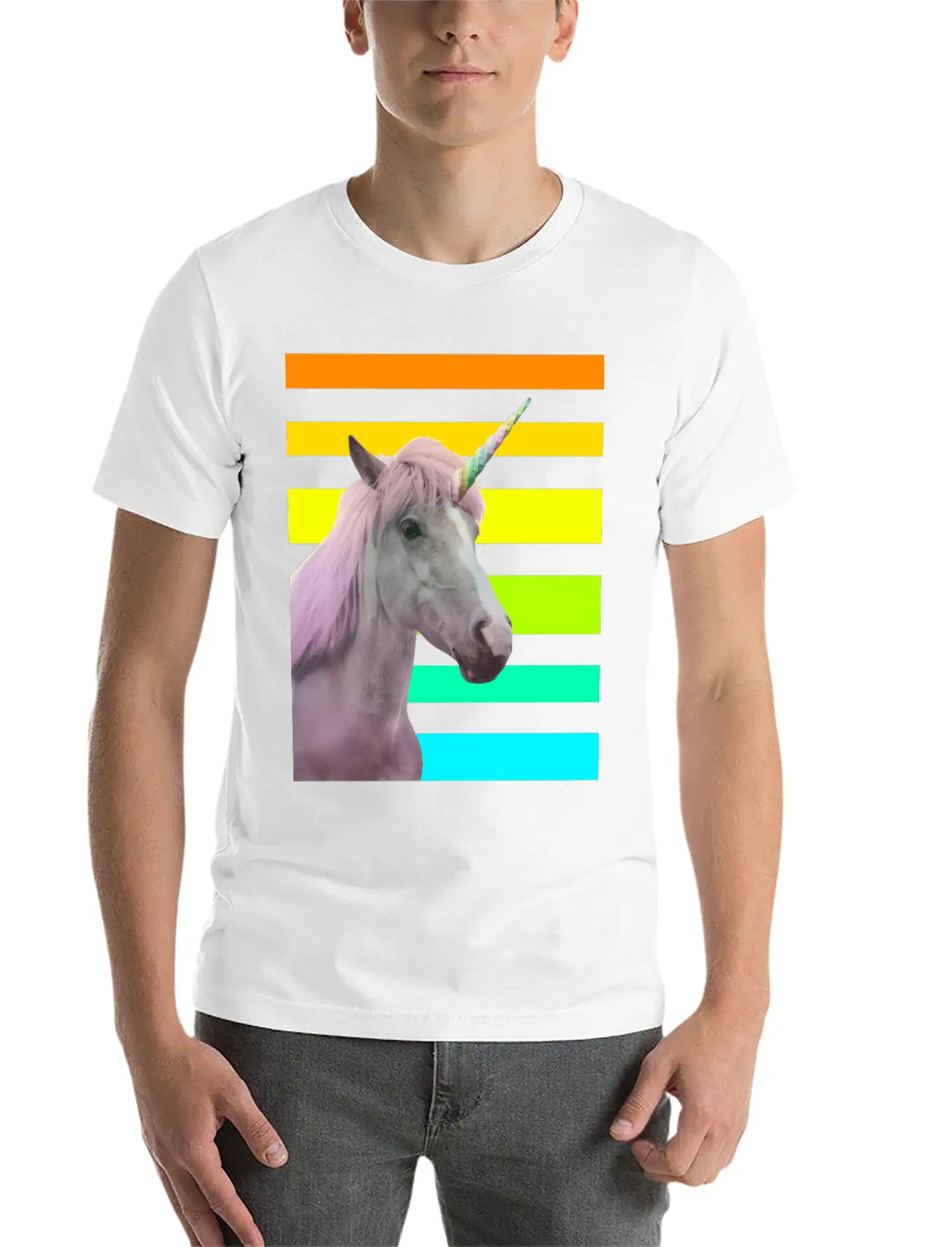 Unicorn Sunset Essential Unisex Summer Tee – Soft Cotton Casual Fit