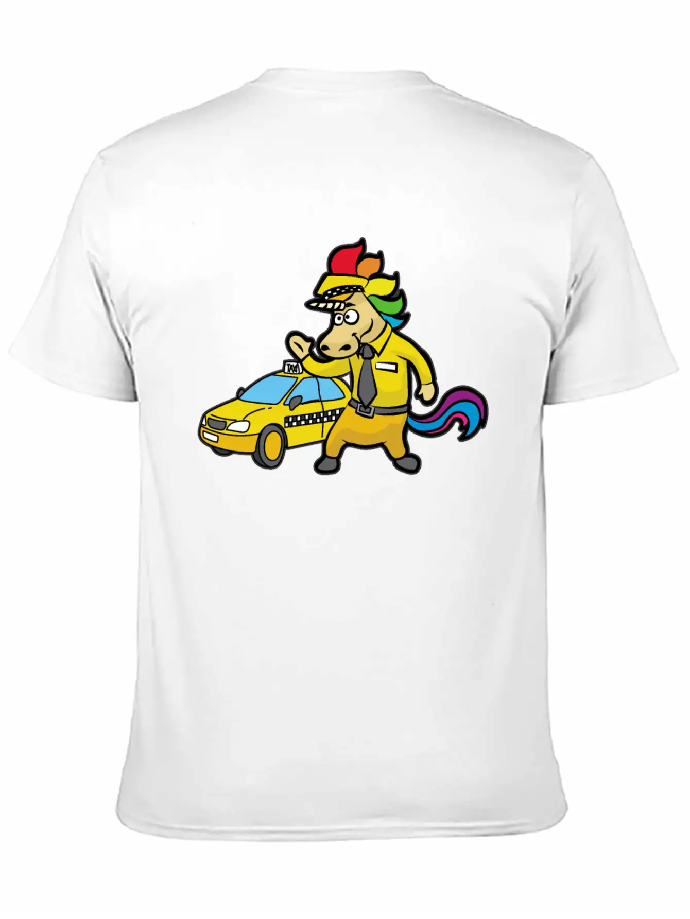 UNICORN TAXI DRIVER CAB DRIVING Unisex Short Sleeve Soft Cotton T-Shirt – Casual Everyday Wear