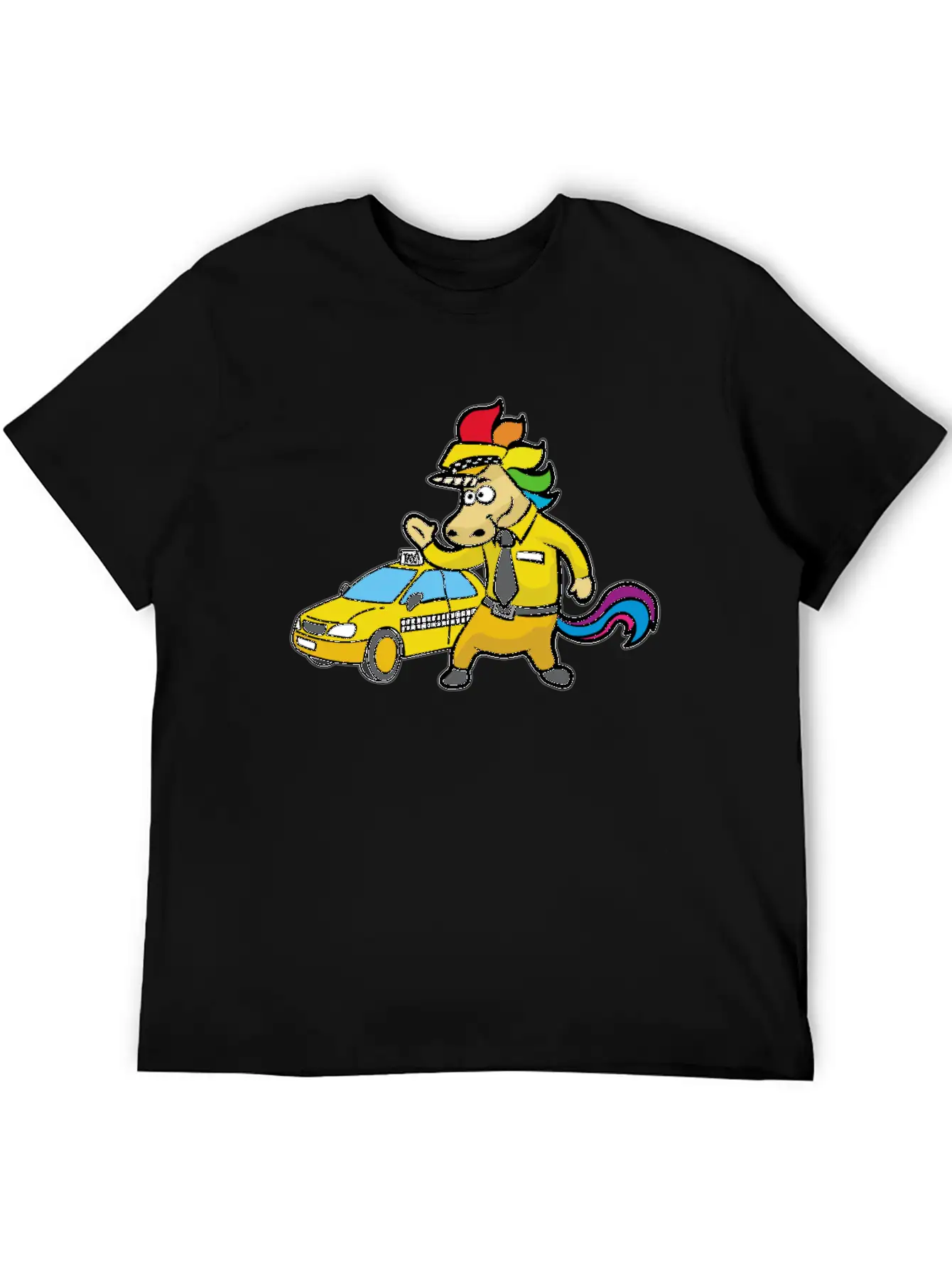 UNICORN TAXI DRIVER CAB DRIVING Unisex Short Sleeve Soft Cotton T-Shirt – Casual Everyday Wear