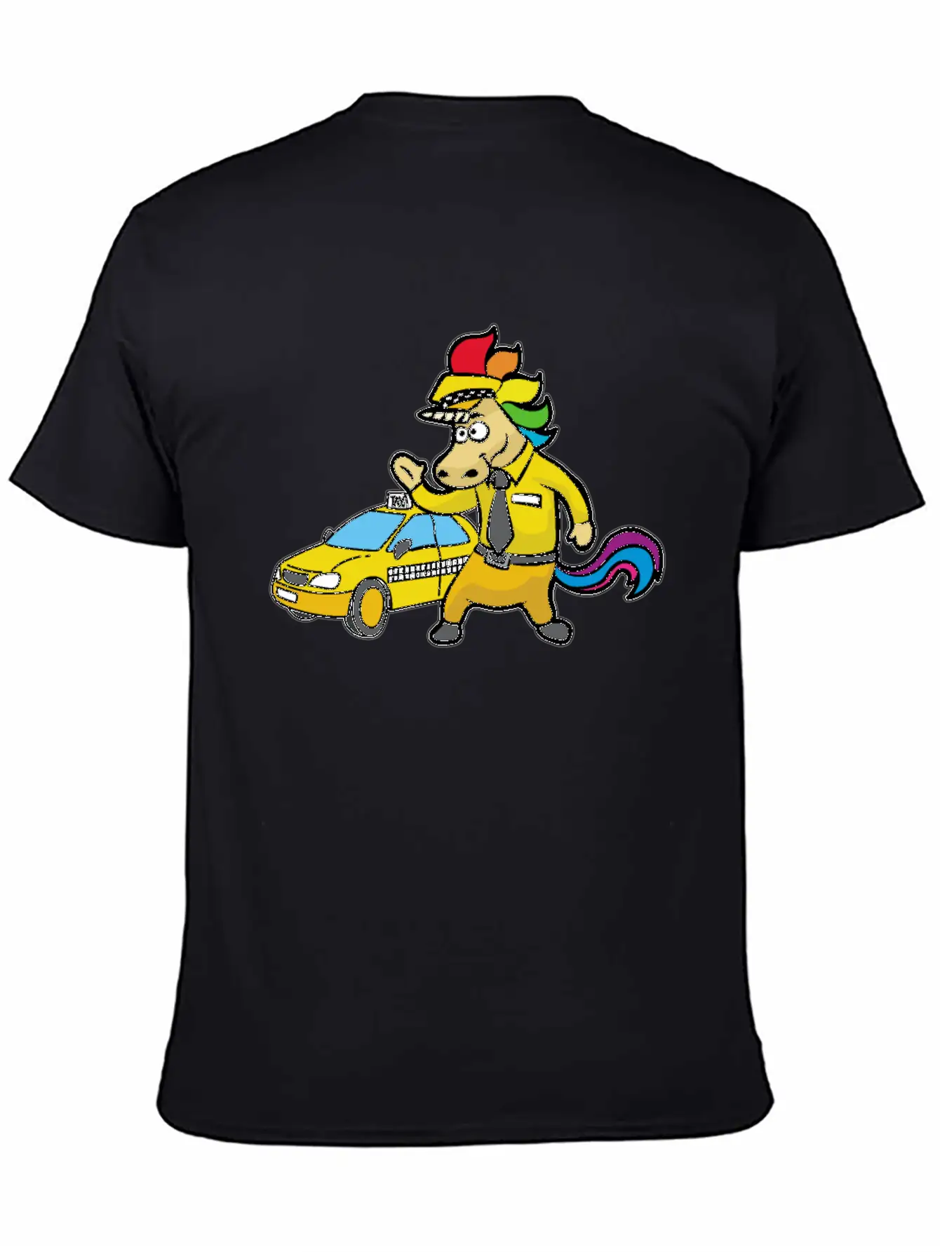 UNICORN TAXI DRIVER CAB DRIVING Unisex Short Sleeve Soft Cotton T-Shirt – Casual Everyday Wear