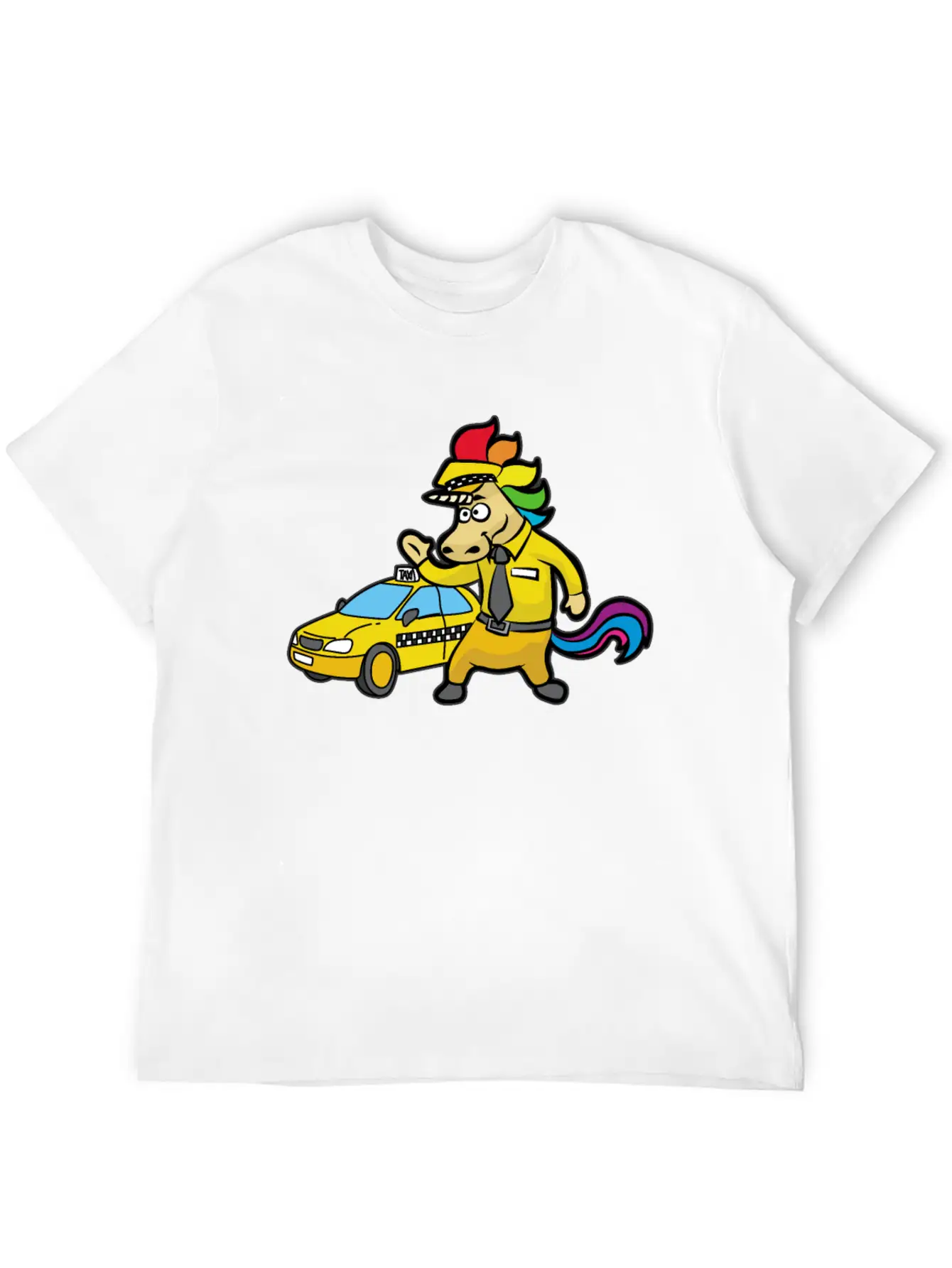 UNICORN TAXI DRIVER CAB DRIVING Unisex Short Sleeve Soft Cotton T-Shirt – Casual Everyday Wear