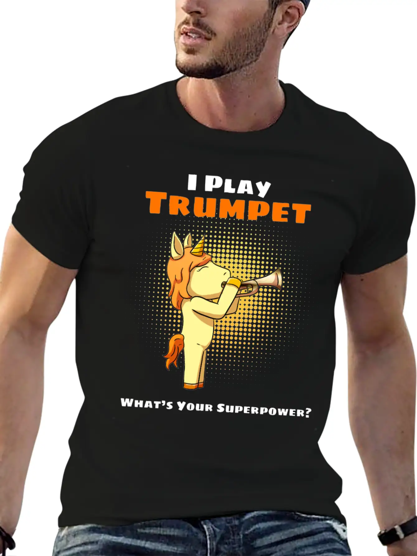 Unicorn Trumpet Trumpeter Trumpet Player Stylish Everyday T-Shirt – Unisex Basic Cotton Tee