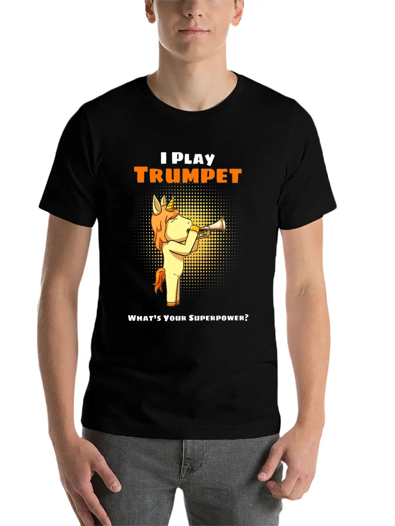 Unicorn Trumpet Trumpeter Trumpet Player Stylish Everyday T-Shirt – Unisex Basic Cotton Tee