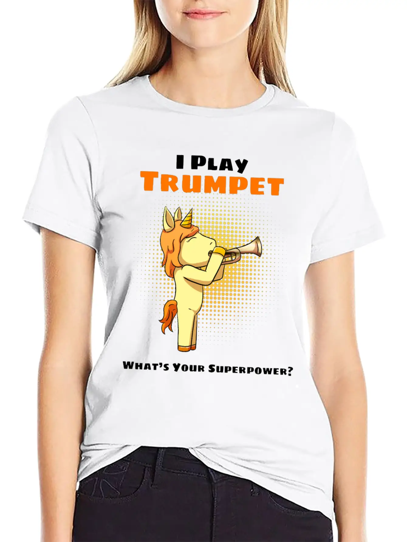 Unicorn Trumpet Trumpeter Trumpet Player Stylish Everyday T-Shirt – Unisex Basic Cotton Tee