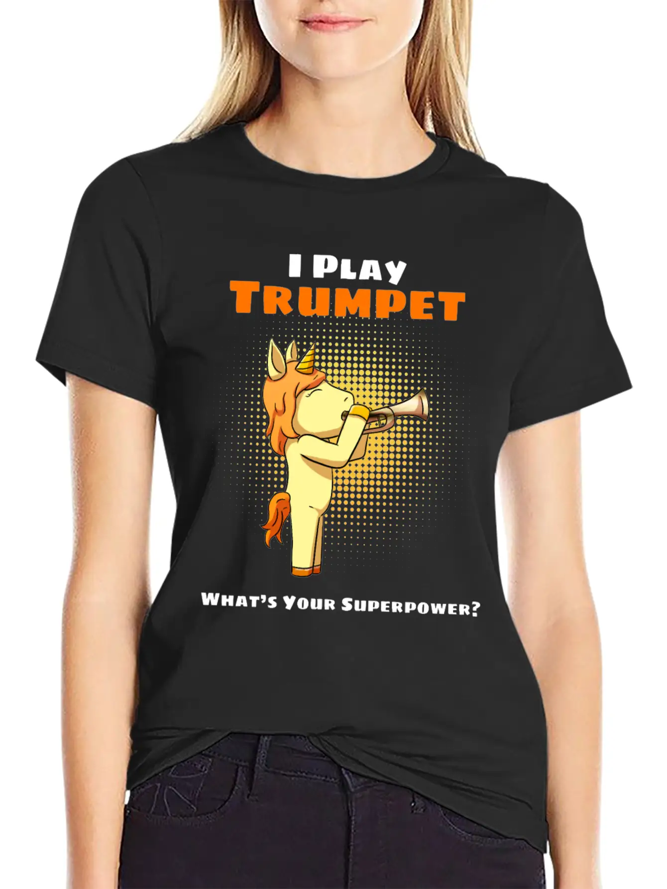 Unicorn Trumpet Trumpeter Trumpet Player Stylish Everyday T-Shirt – Unisex Basic Cotton Tee