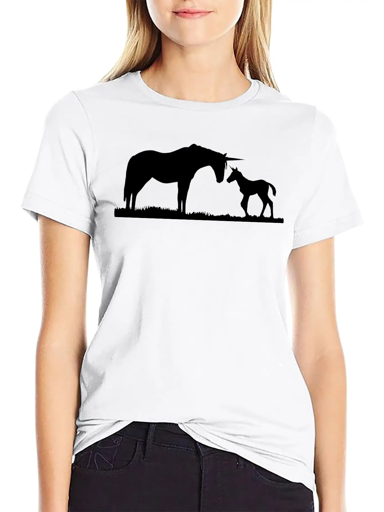 Unicorns - Unicorn Mother And Baby Stylish Everyday T-Shirt – Unisex Basic Cotton Tee