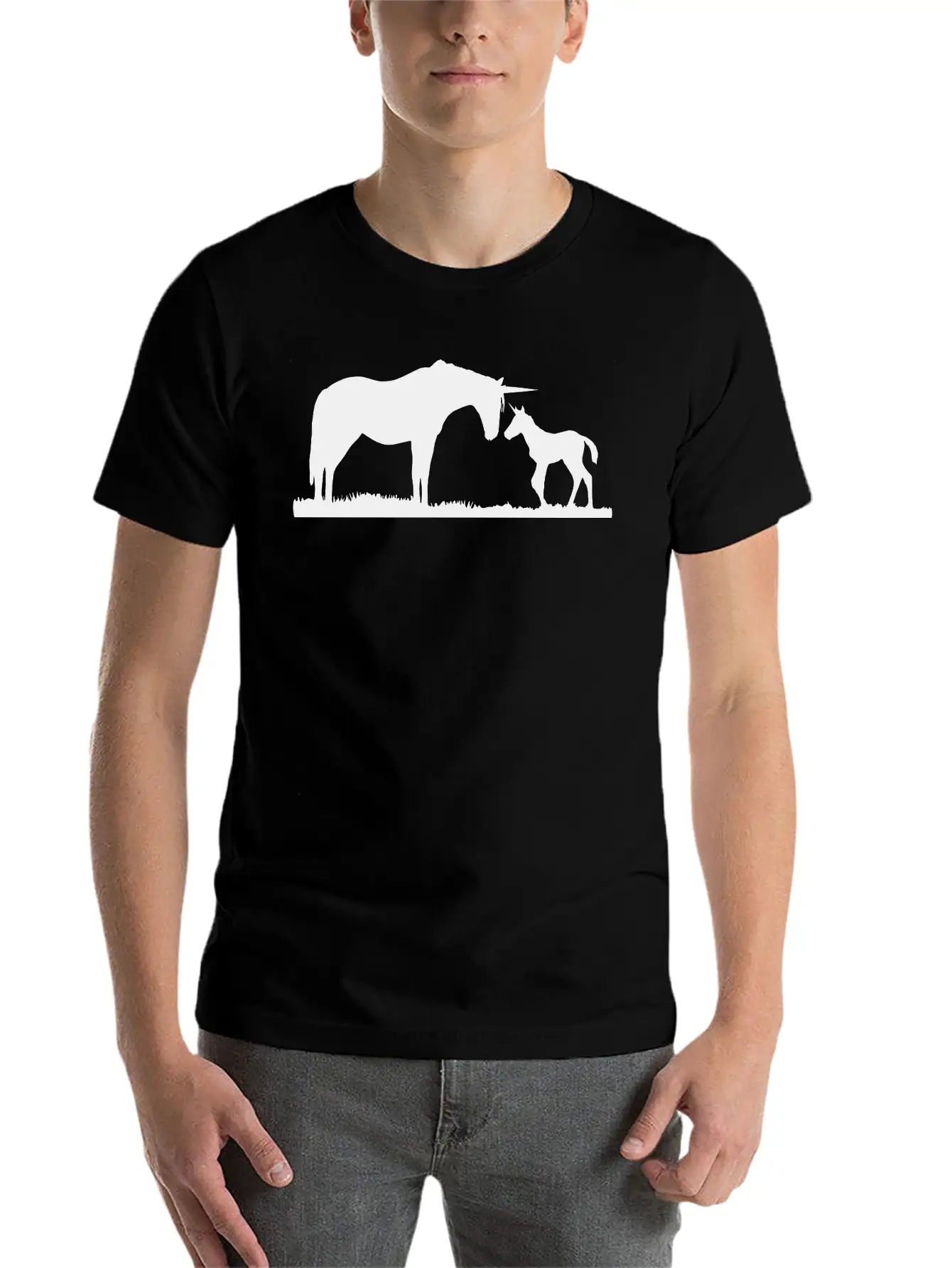 Unicorns - Unicorn Mother And Baby Stylish Everyday T-Shirt – Unisex Basic Cotton Tee