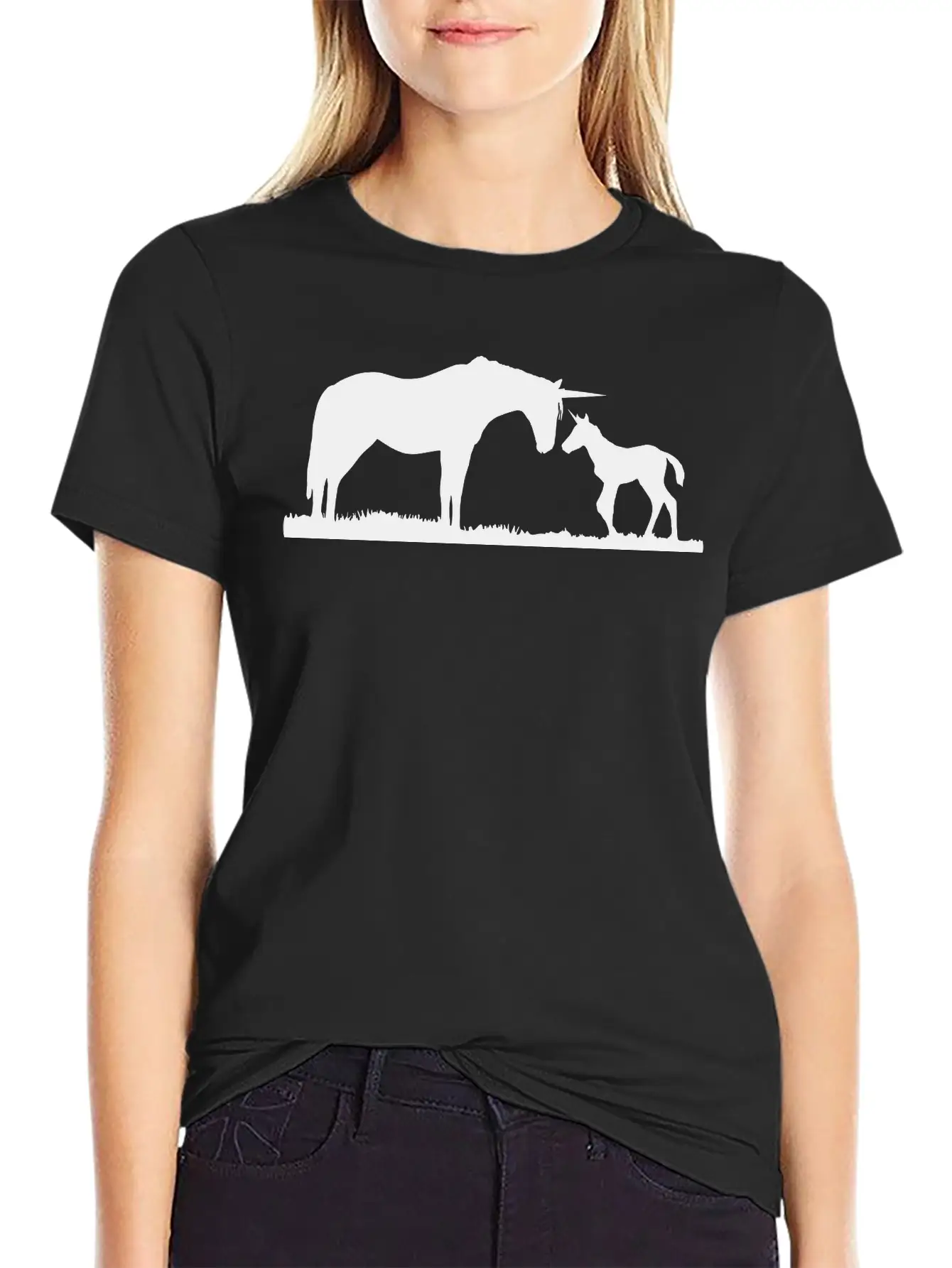 Unicorns - Unicorn Mother And Baby Stylish Everyday T-Shirt – Unisex Basic Cotton Tee