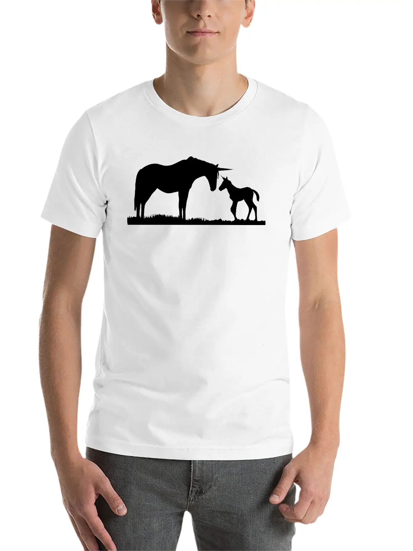 Unicorns - Unicorn Mother And Baby Stylish Everyday T-Shirt – Unisex Basic Cotton Tee