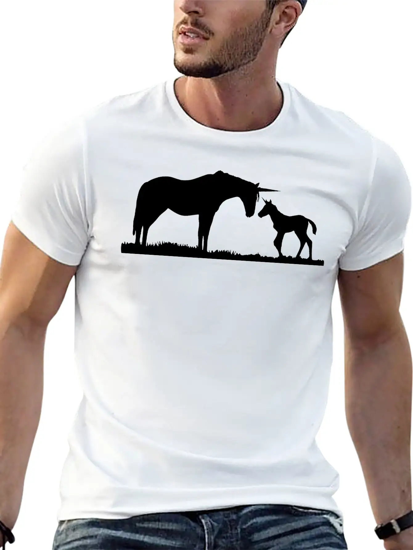 Unicorns - Unicorn Mother And Baby Stylish Everyday T-Shirt – Unisex Basic Cotton Tee