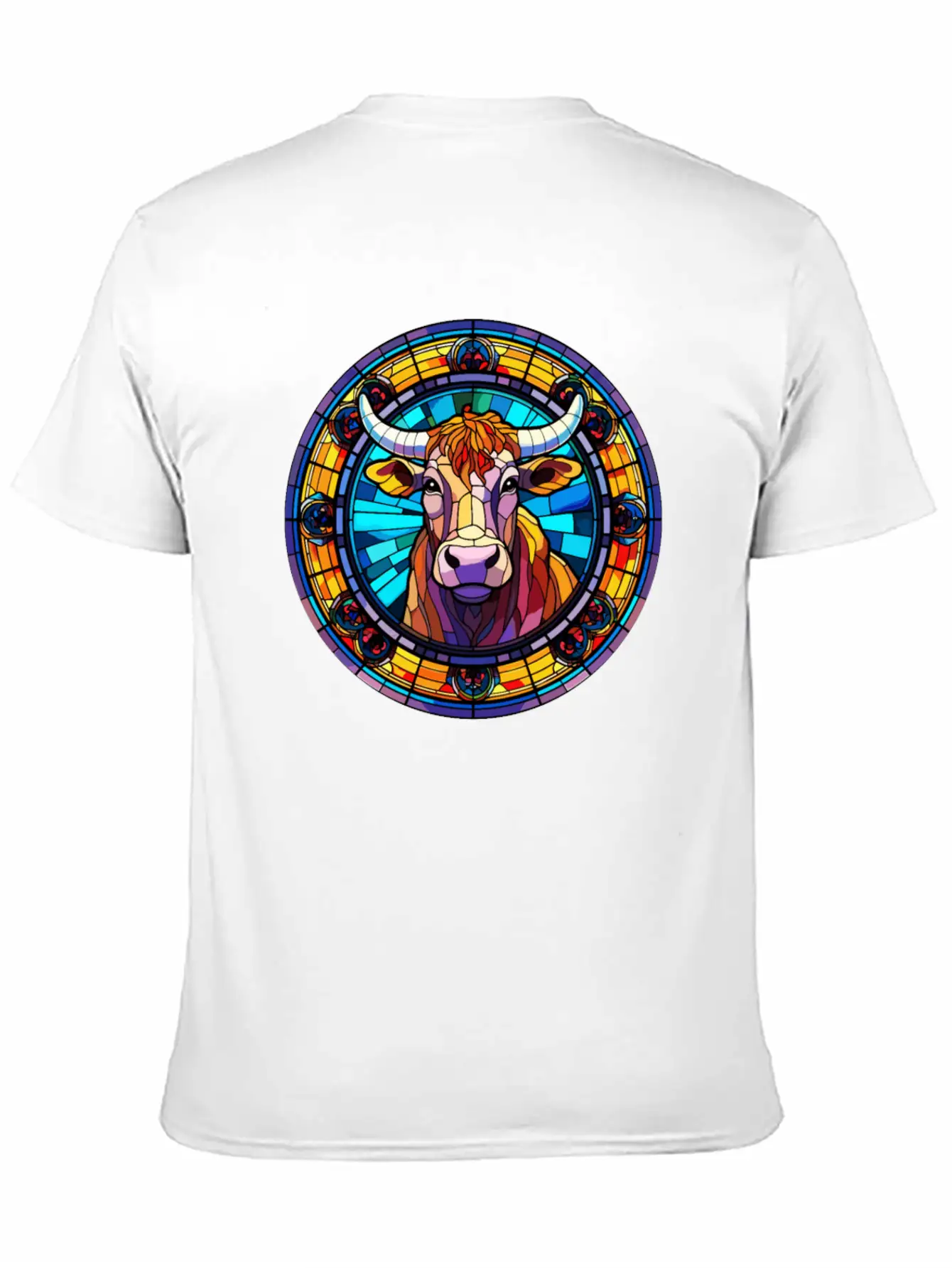 Unique Cow Art Design - Stained Glass Art Comfortable Minimalist Graphic Tee – Summer Style Essential