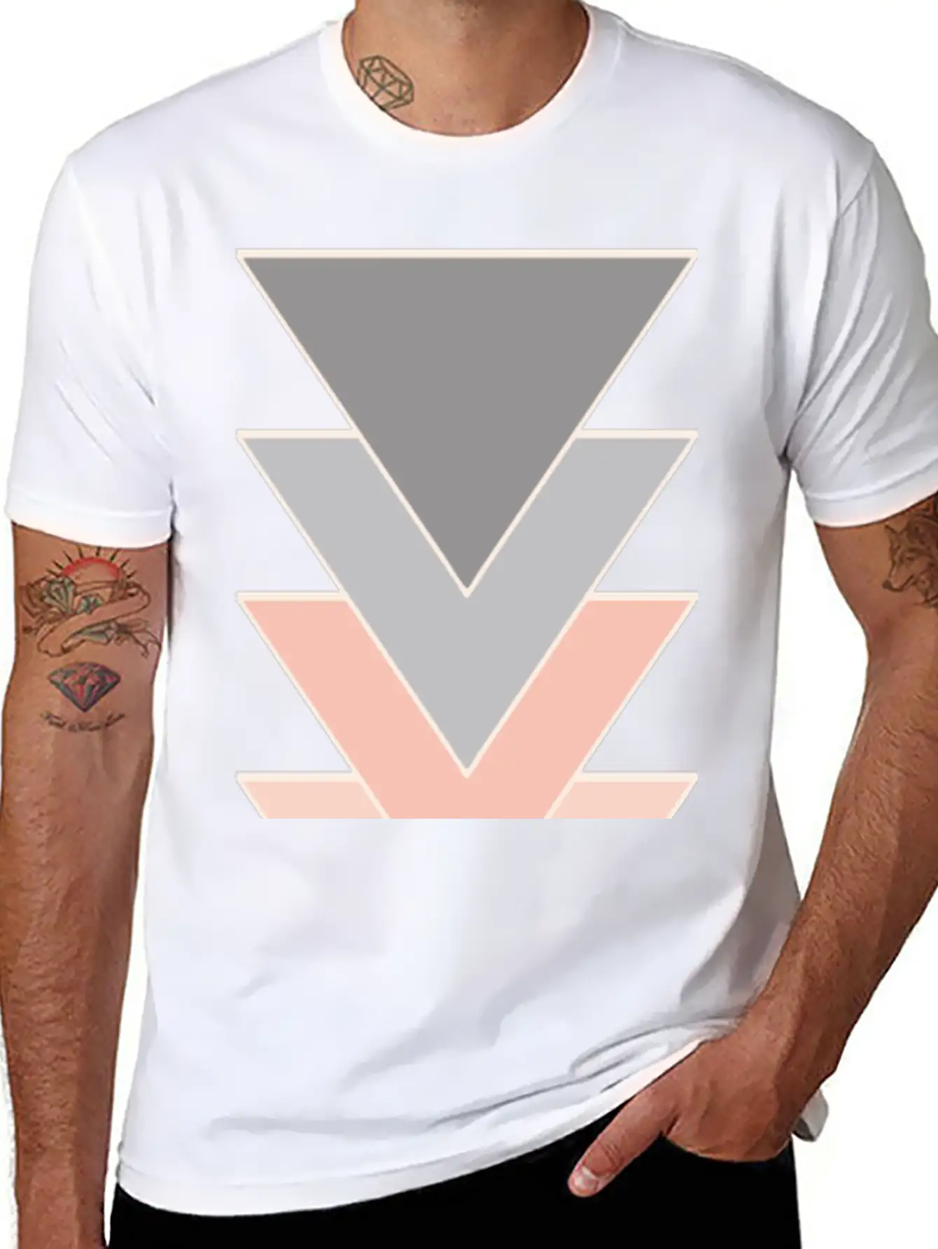 Unique Triangle Down Arrows Design Relaxed Everyday Tee – Lightweight And Durable Cotton