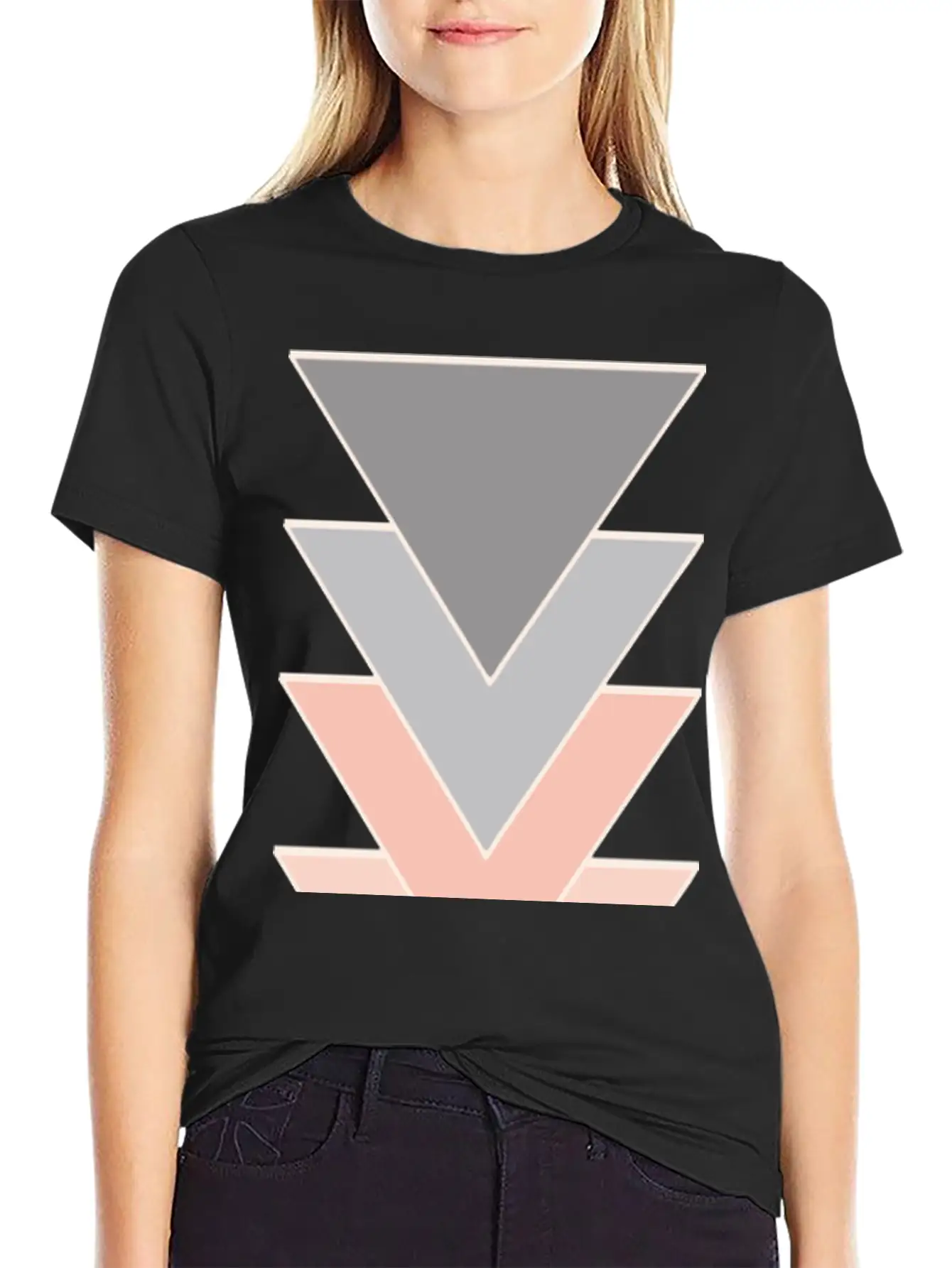 Unique Triangle Down Arrows Design Relaxed Everyday Tee – Lightweight And Durable Cotton