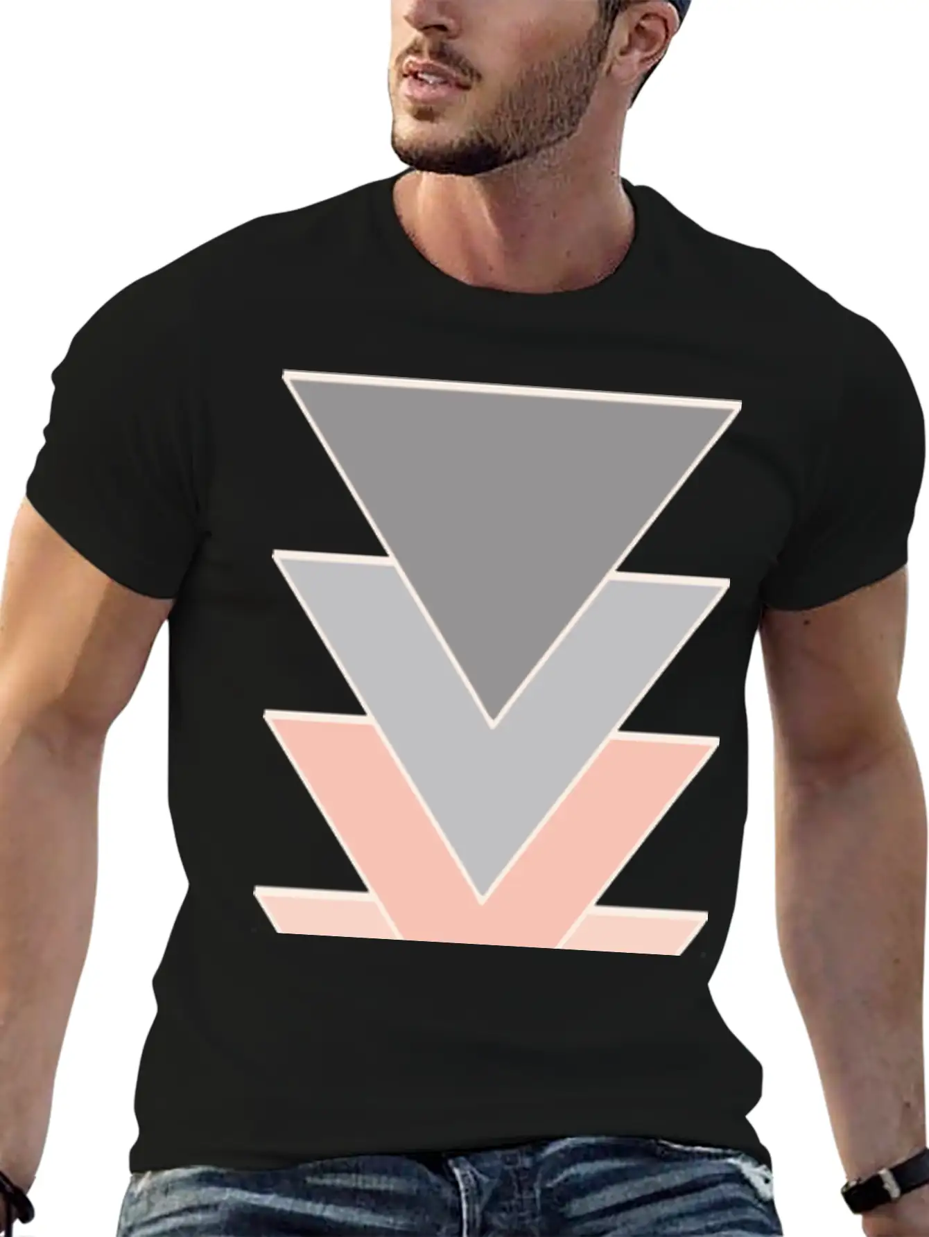 Unique Triangle Down Arrows Design Relaxed Everyday Tee – Lightweight And Durable Cotton