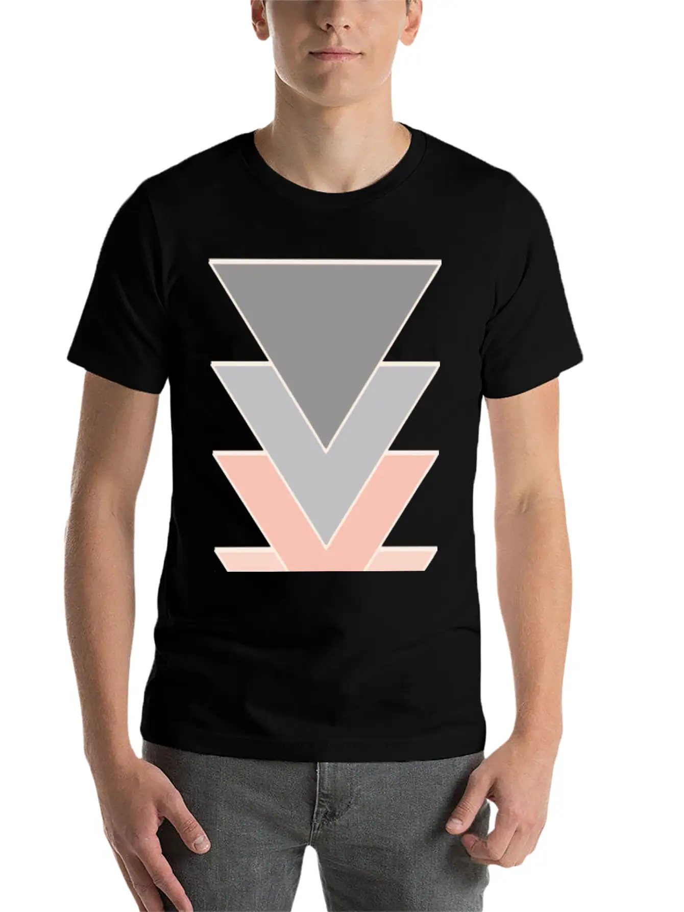 Unique Triangle Down Arrows Design Relaxed Everyday Tee – Lightweight And Durable Cotton