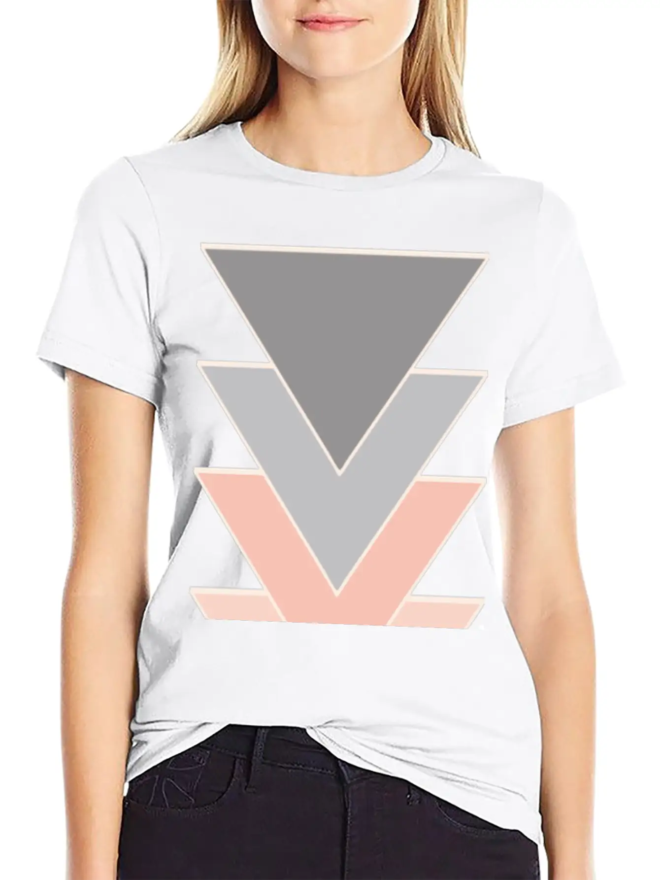 Unique Triangle Down Arrows Design Relaxed Everyday Tee – Lightweight And Durable Cotton