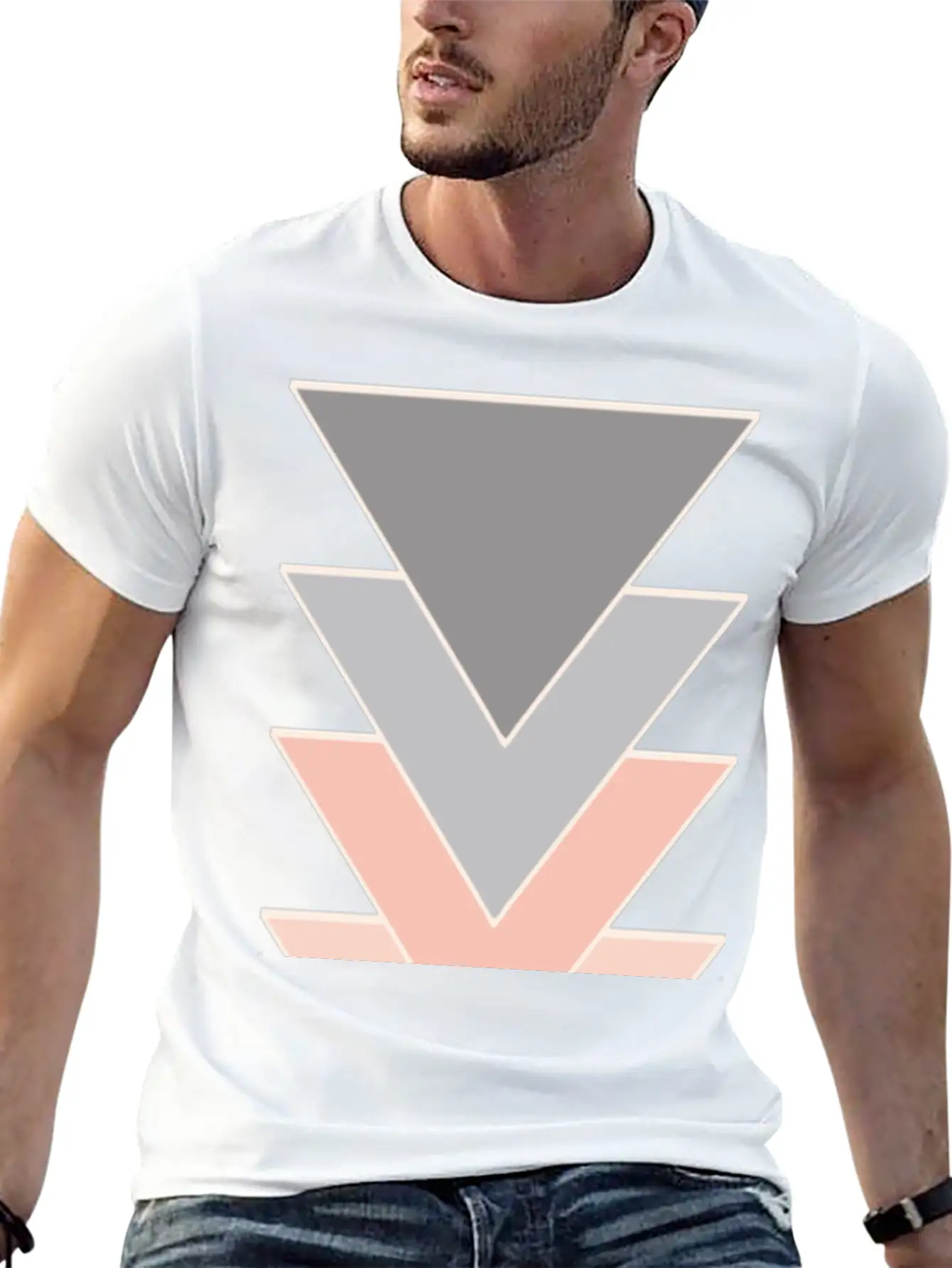 Unique Triangle Down Arrows Design Relaxed Everyday Tee – Lightweight And Durable Cotton