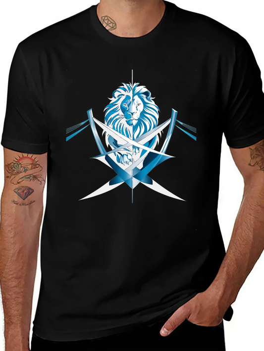 Unity Emblem: Lion And Bridge Intertwined Comfortable Minimalist Graphic Tee – Summer Style Essential