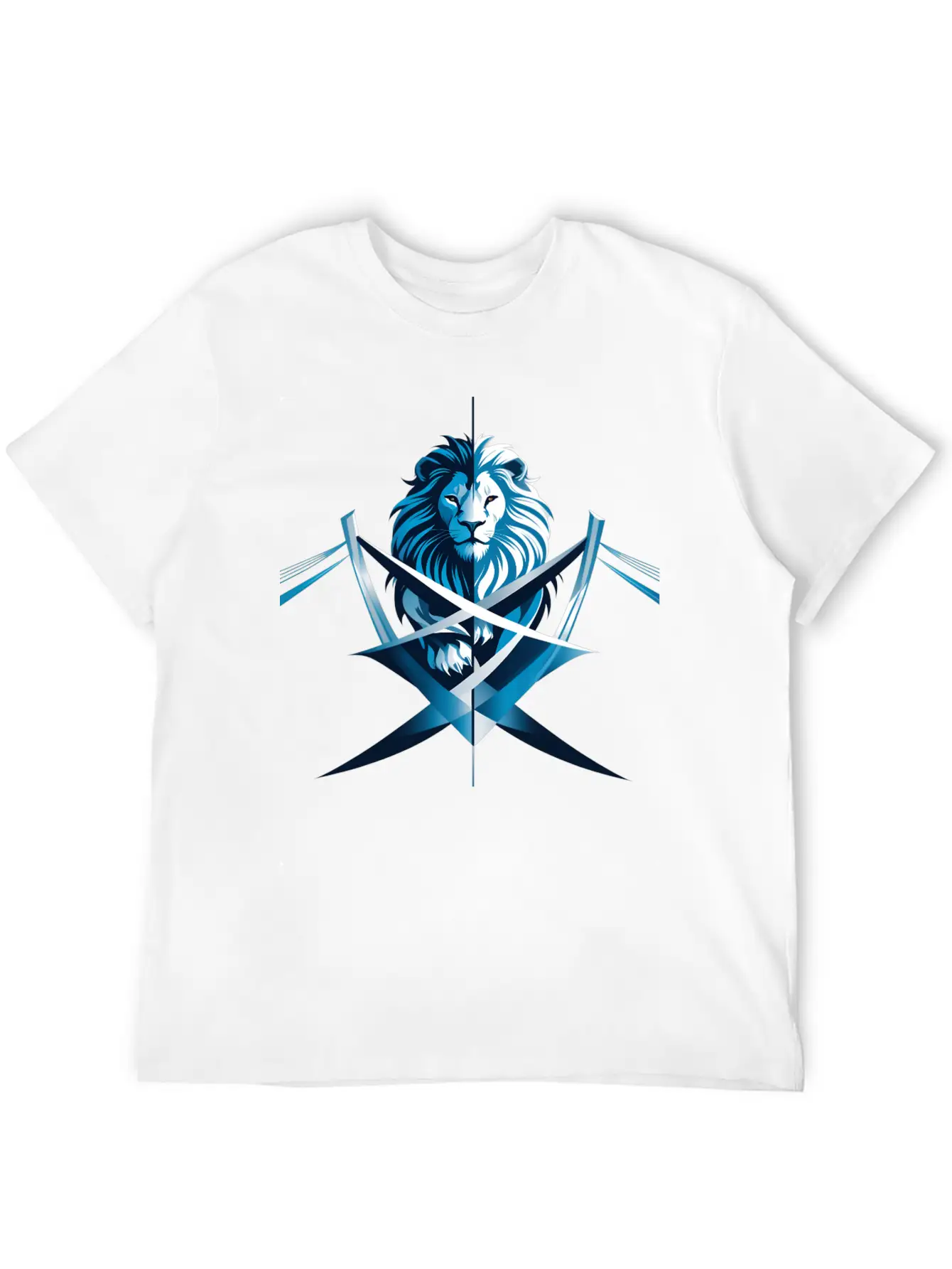 Unity Emblem: Lion And Bridge Intertwined Comfortable Minimalist Graphic Tee – Summer Style Essential