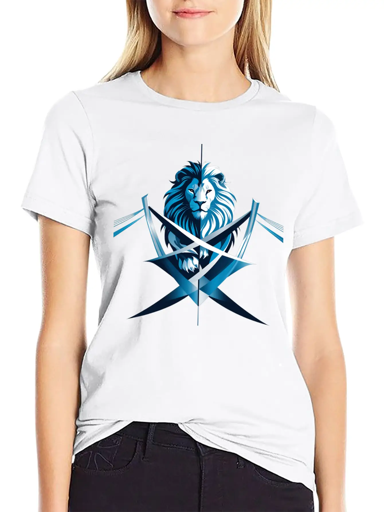 Unity Emblem: Lion And Bridge Intertwined Comfortable Minimalist Graphic Tee – Summer Style Essential