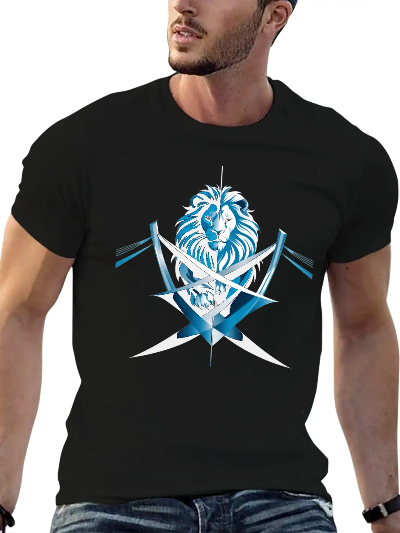 Unity Emblem: Lion And Bridge Intertwined Comfortable Minimalist Graphic Tee – Summer Style Essential