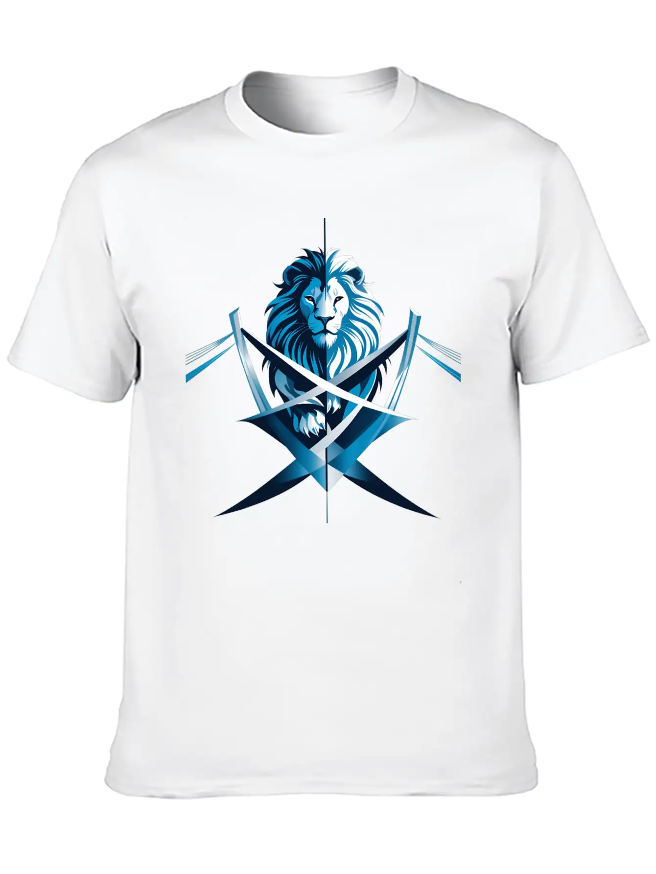 Unity Emblem: Lion And Bridge Intertwined Comfortable Minimalist Graphic Tee – Summer Style Essential