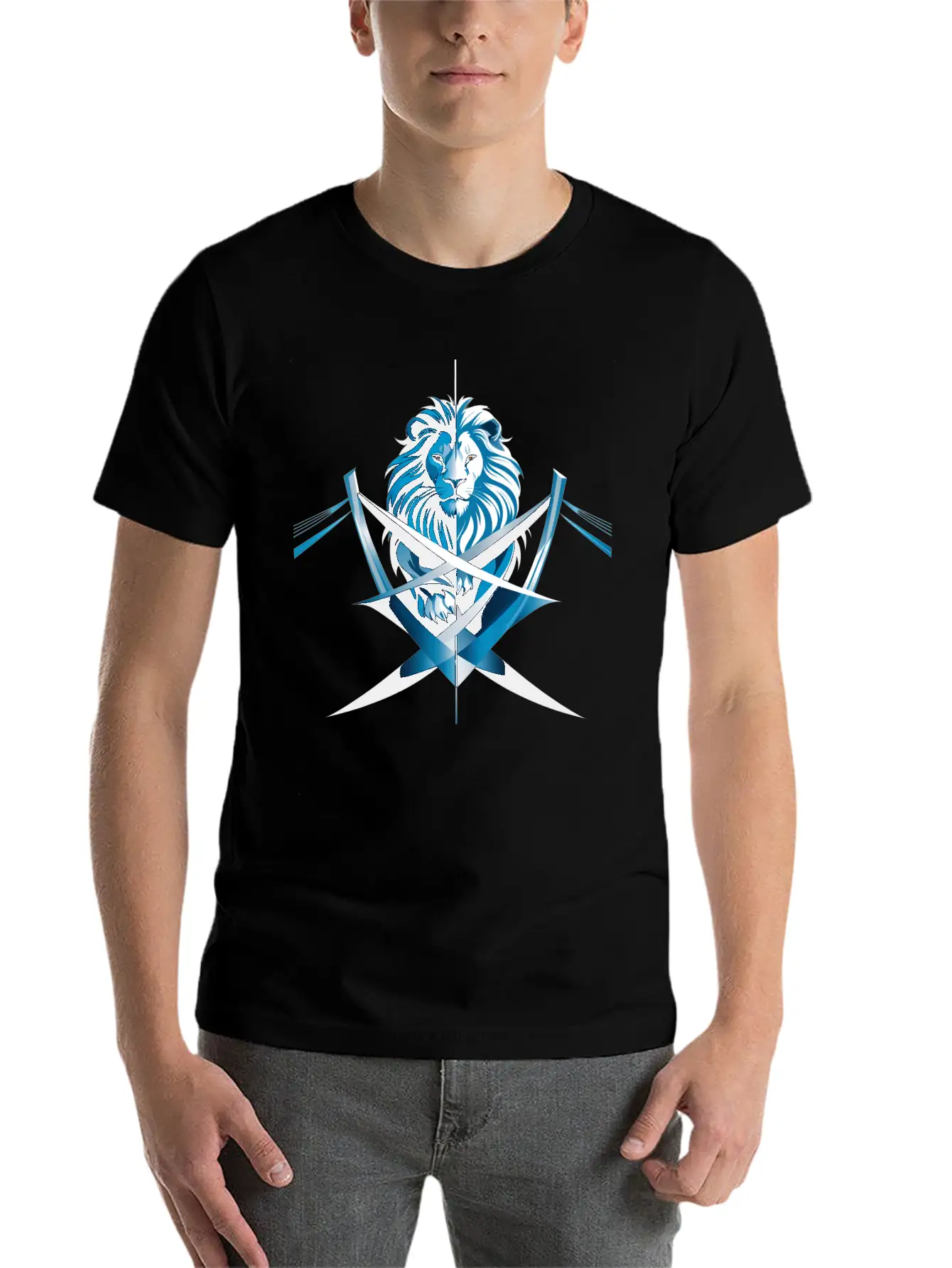 Unity Emblem: Lion And Bridge Intertwined Comfortable Minimalist Graphic Tee – Summer Style Essential