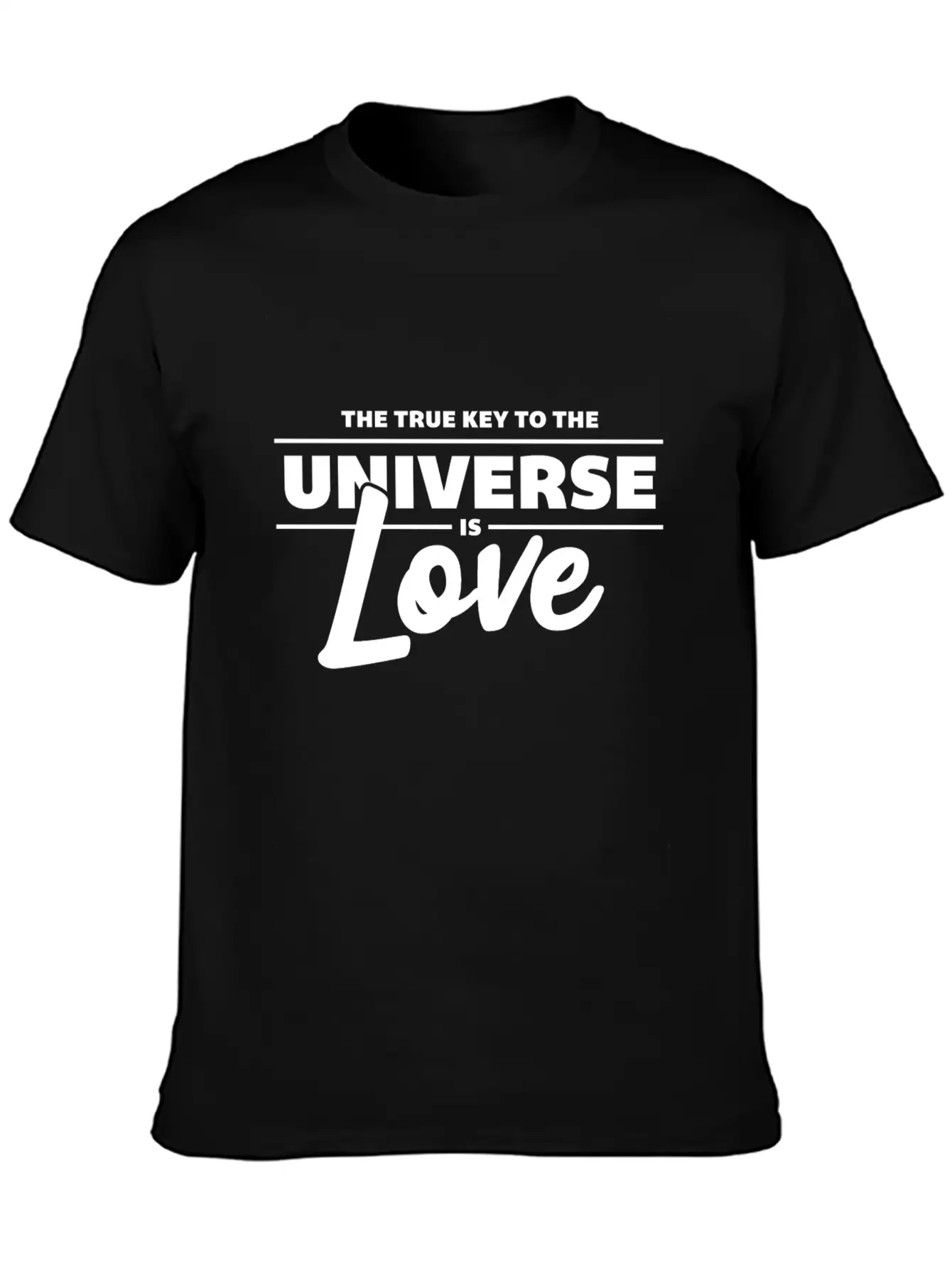Universe Love Is The Key White Cool Gift Unisex Short Sleeve Soft Cotton T-Shirt – Casual Everyday Wear