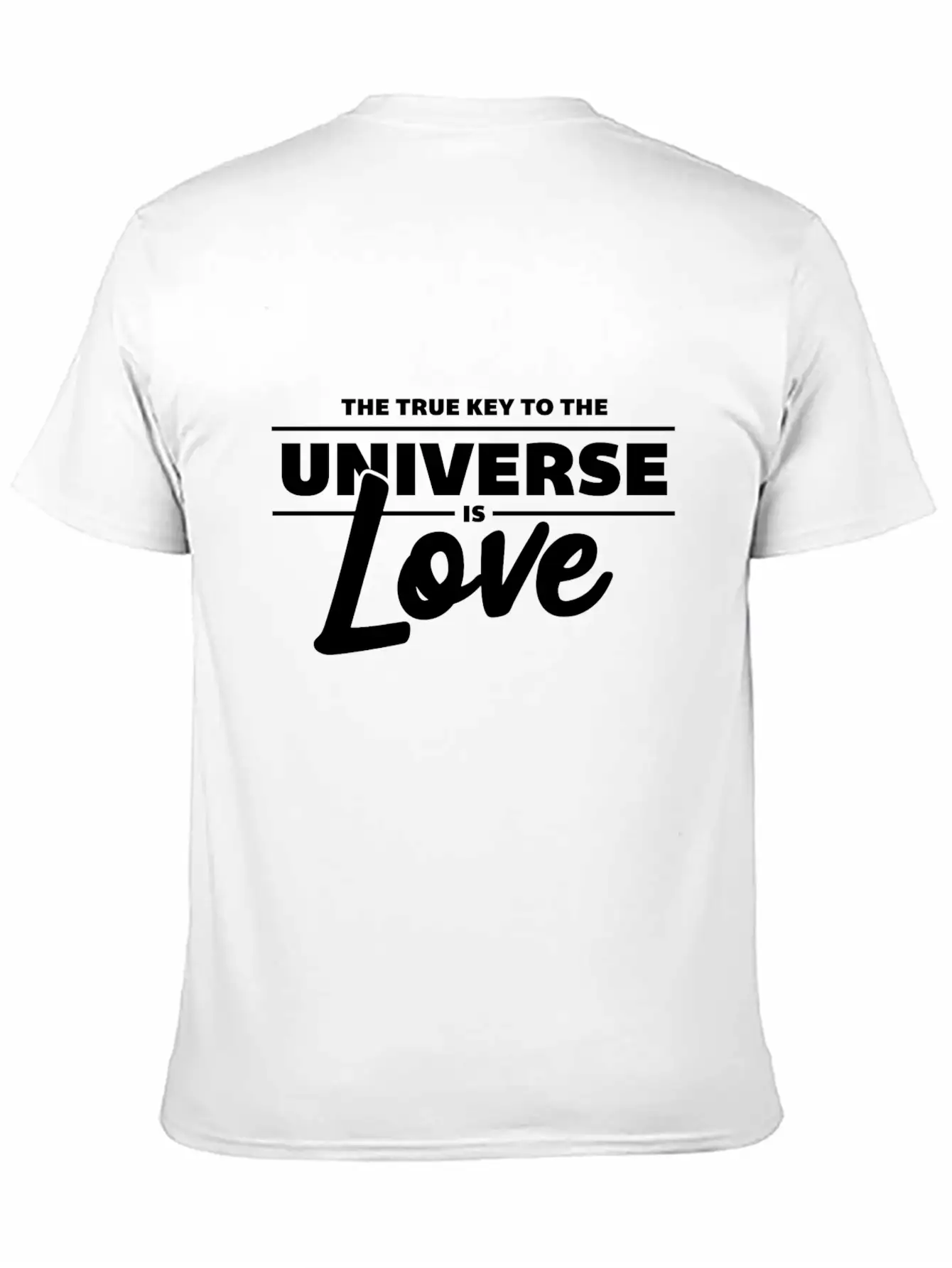 Universe Love Is The Key White Cool Gift Unisex Short Sleeve Soft Cotton T-Shirt – Casual Everyday Wear