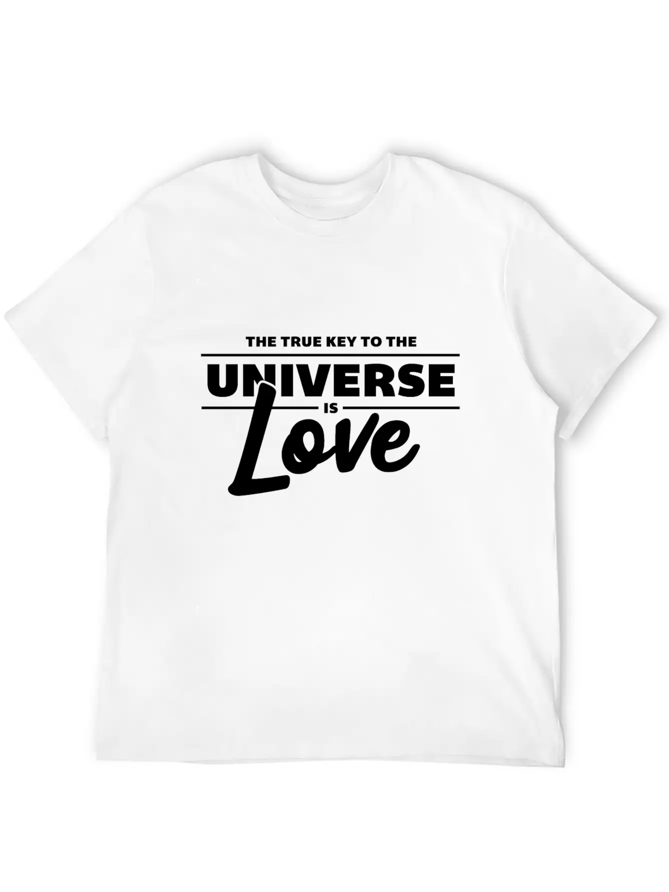 Universe Love Is The Key White Cool Gift Unisex Short Sleeve Soft Cotton T-Shirt – Casual Everyday Wear