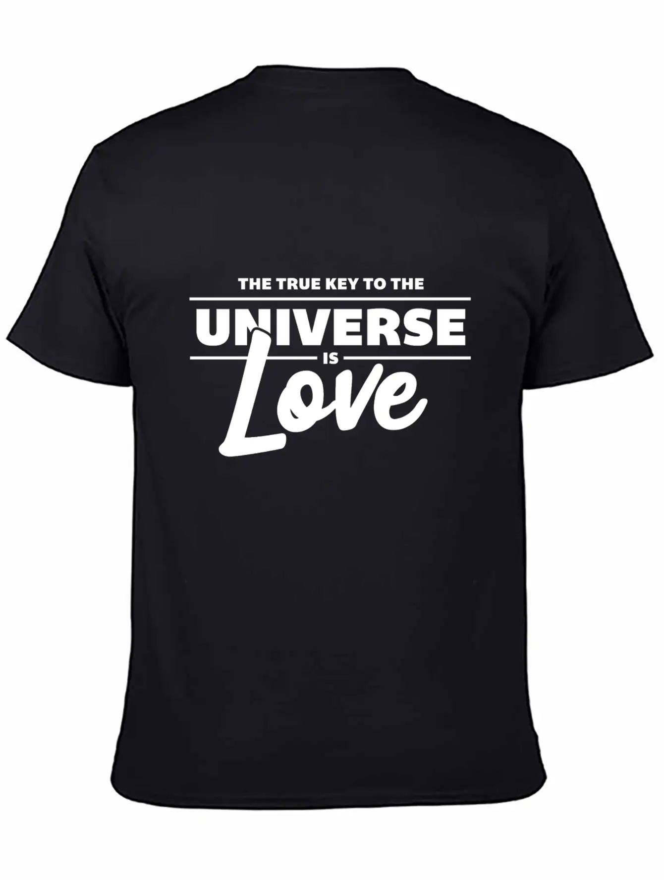 Universe Love Is The Key White Cool Gift Unisex Short Sleeve Soft Cotton T-Shirt – Casual Everyday Wear
