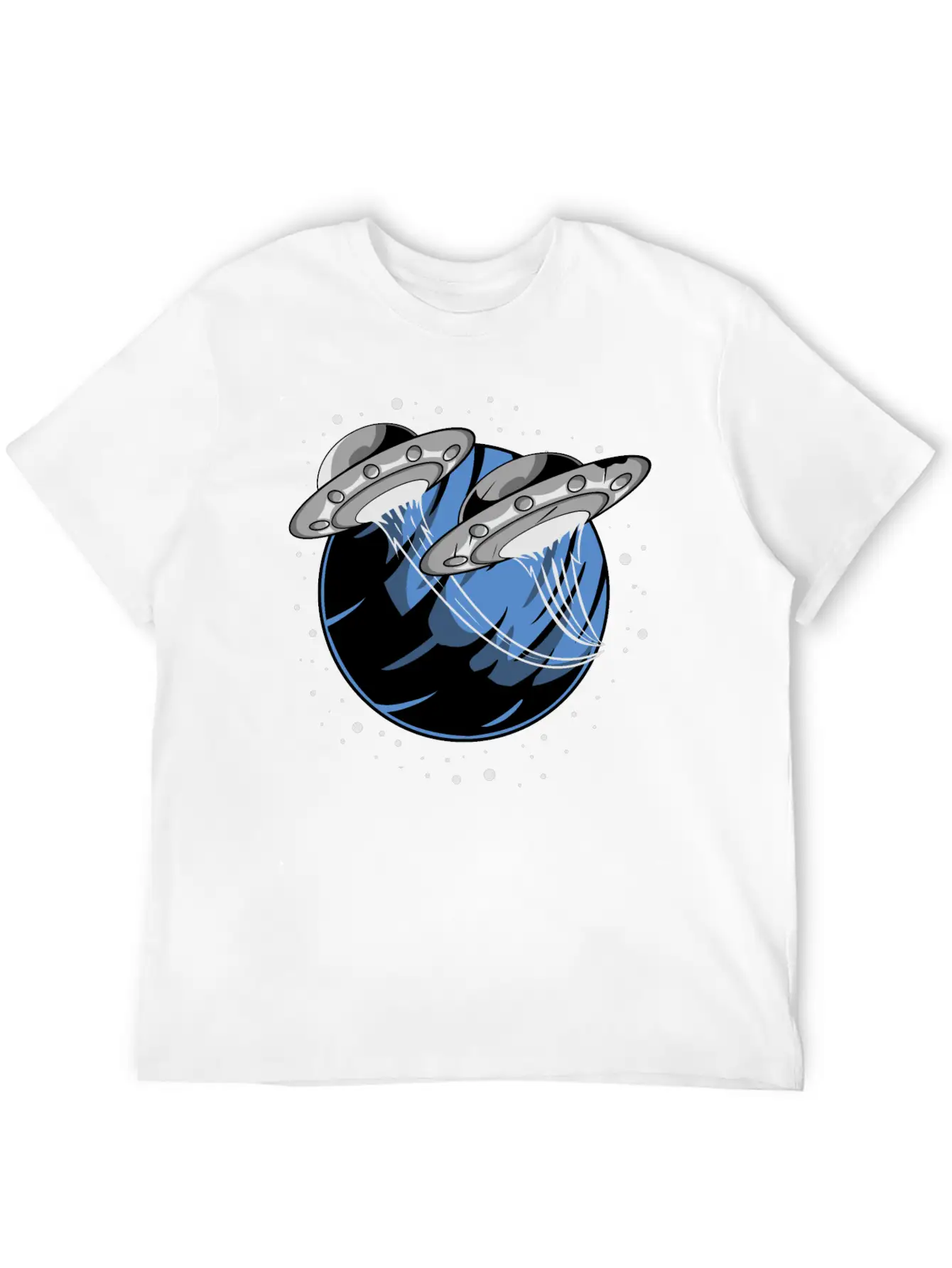 Universe UFO Flying Saucers Comfortable Minimalist Graphic Tee – Summer Style Essential