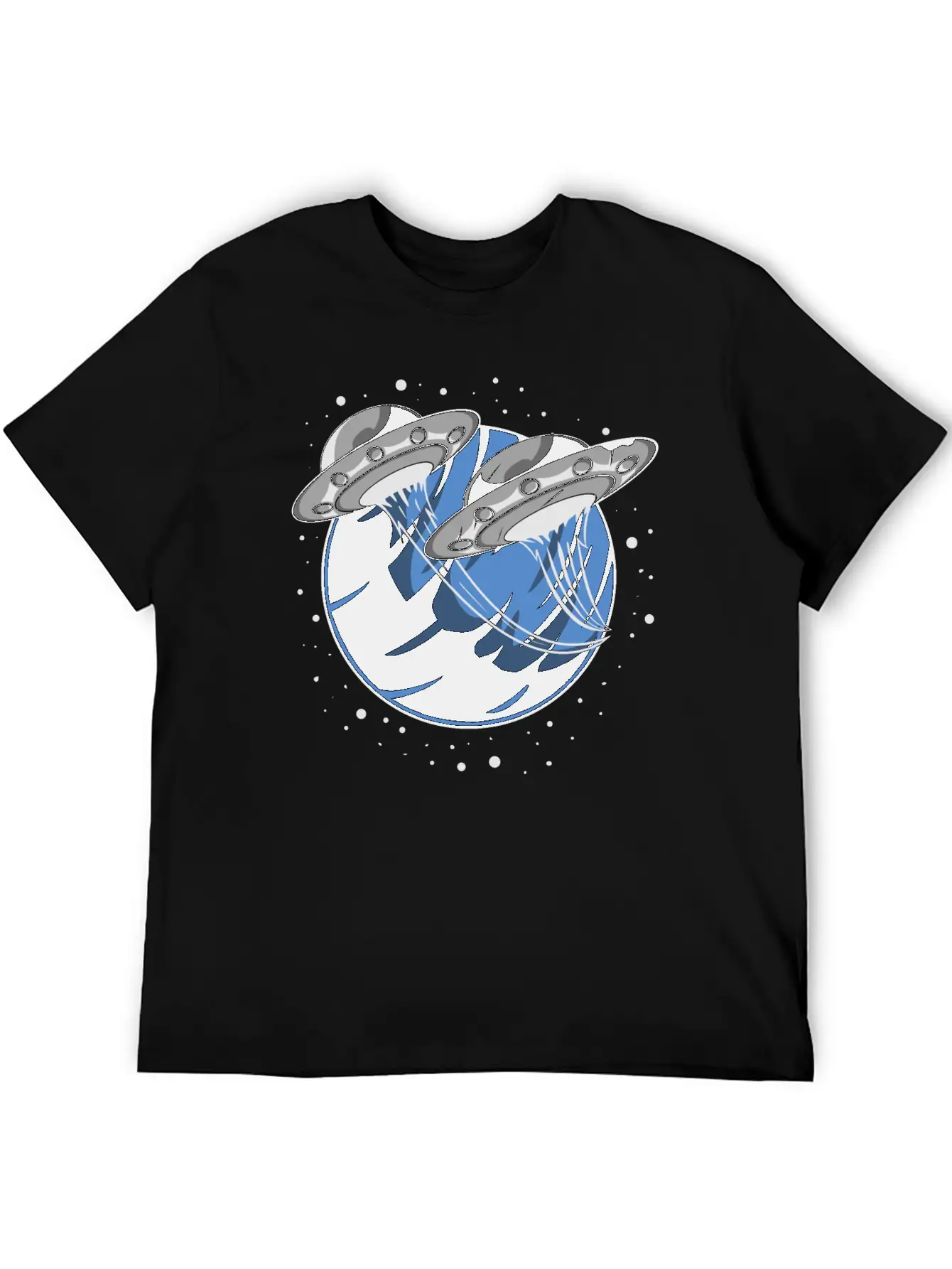 Universe UFO Flying Saucers Comfortable Minimalist Graphic Tee – Summer Style Essential