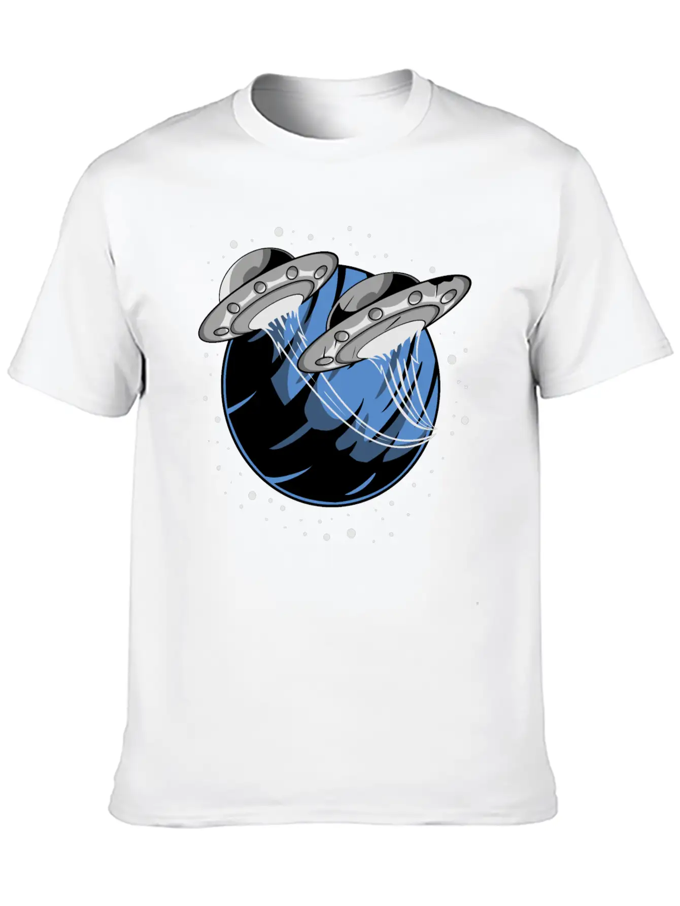 Universe UFO Flying Saucers Comfortable Minimalist Graphic Tee – Summer Style Essential