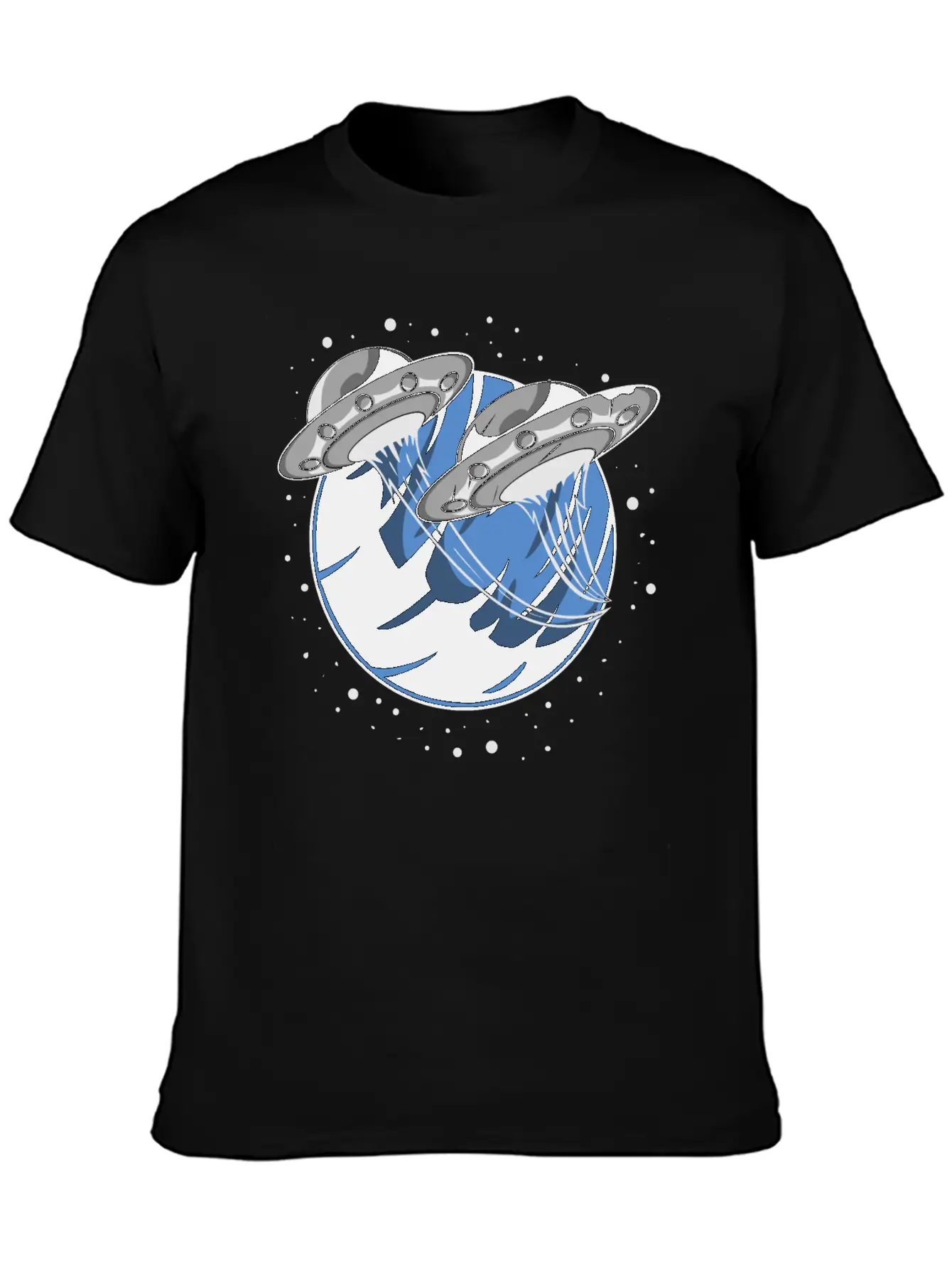 Universe UFO Flying Saucers Comfortable Minimalist Graphic Tee – Summer Style Essential