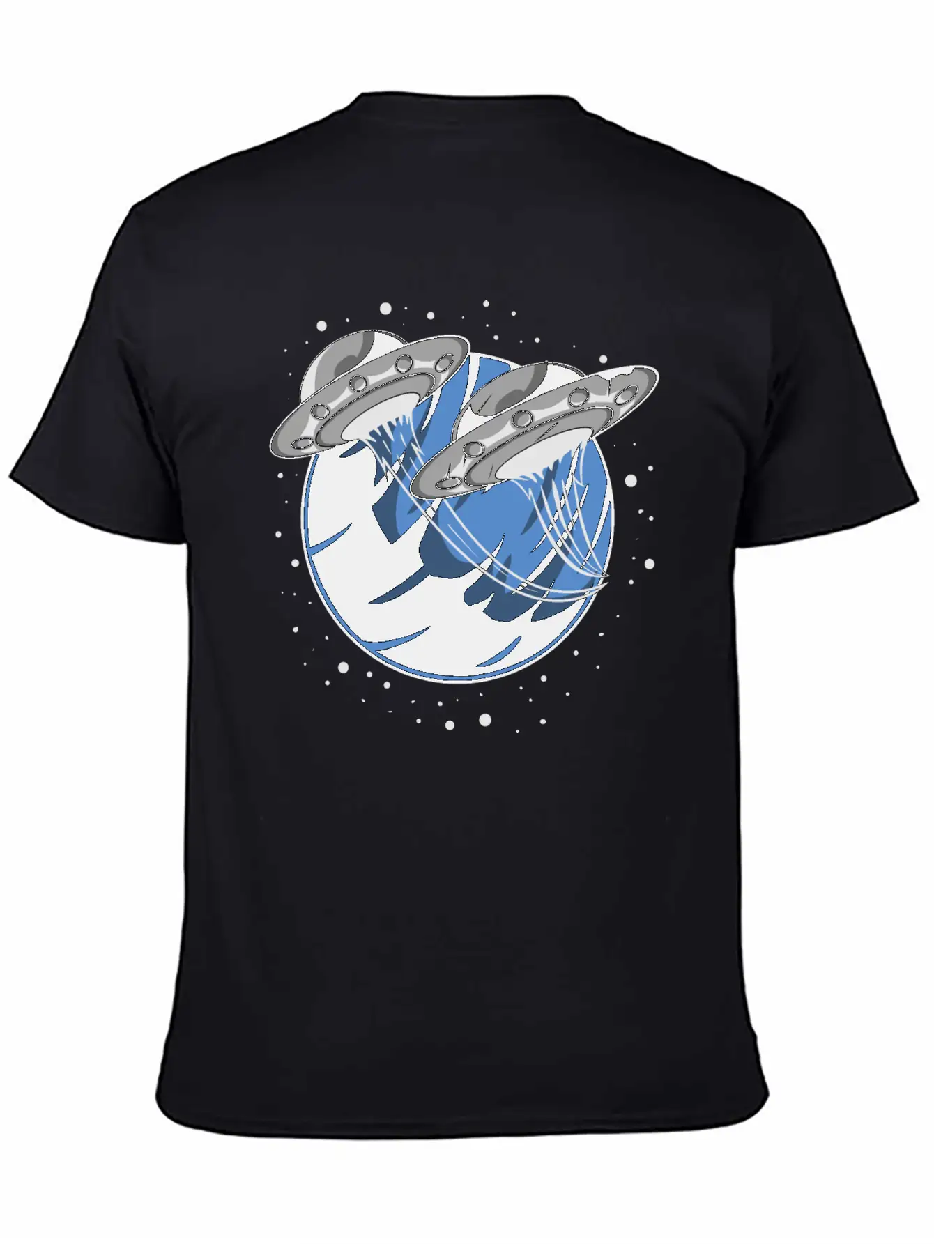 Universe UFO Flying Saucers Comfortable Minimalist Graphic Tee – Summer Style Essential