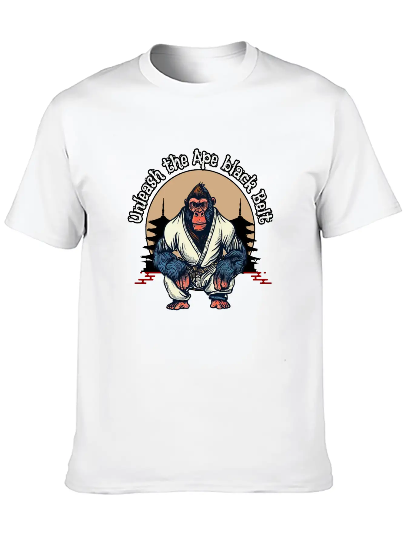 Unleash The Ape Black Belt Comfortable Minimalist Graphic Tee – Summer Style Essential