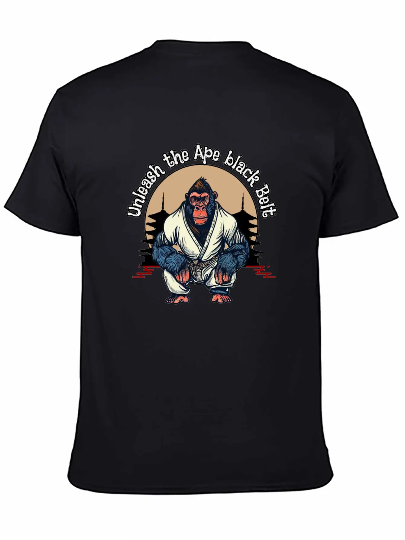 Unleash The Ape Black Belt Comfortable Minimalist Graphic Tee – Summer Style Essential