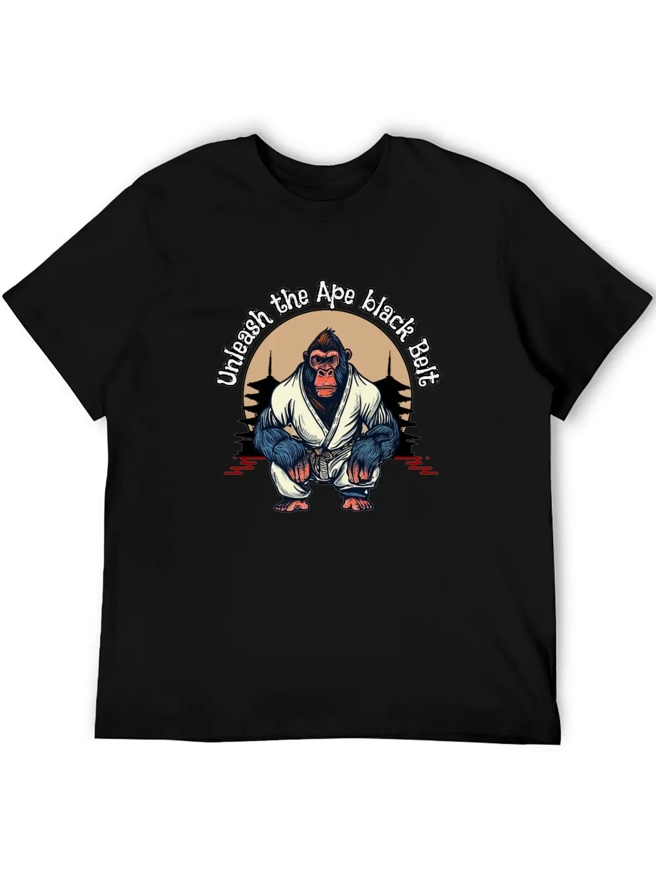 Unleash The Ape Black Belt Comfortable Minimalist Graphic Tee – Summer Style Essential