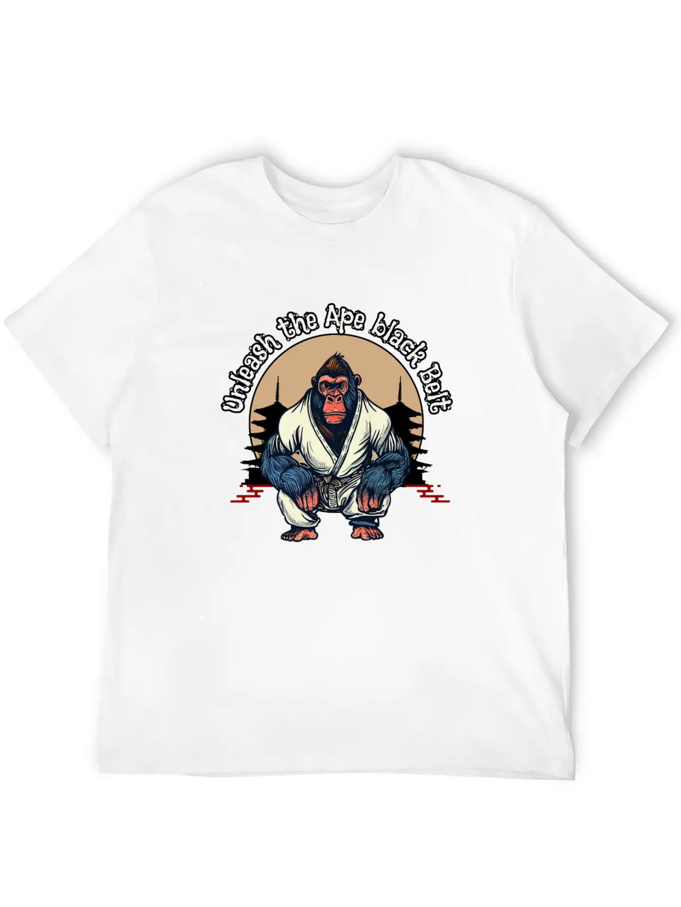 Unleash The Ape Black Belt Comfortable Minimalist Graphic Tee – Summer Style Essential