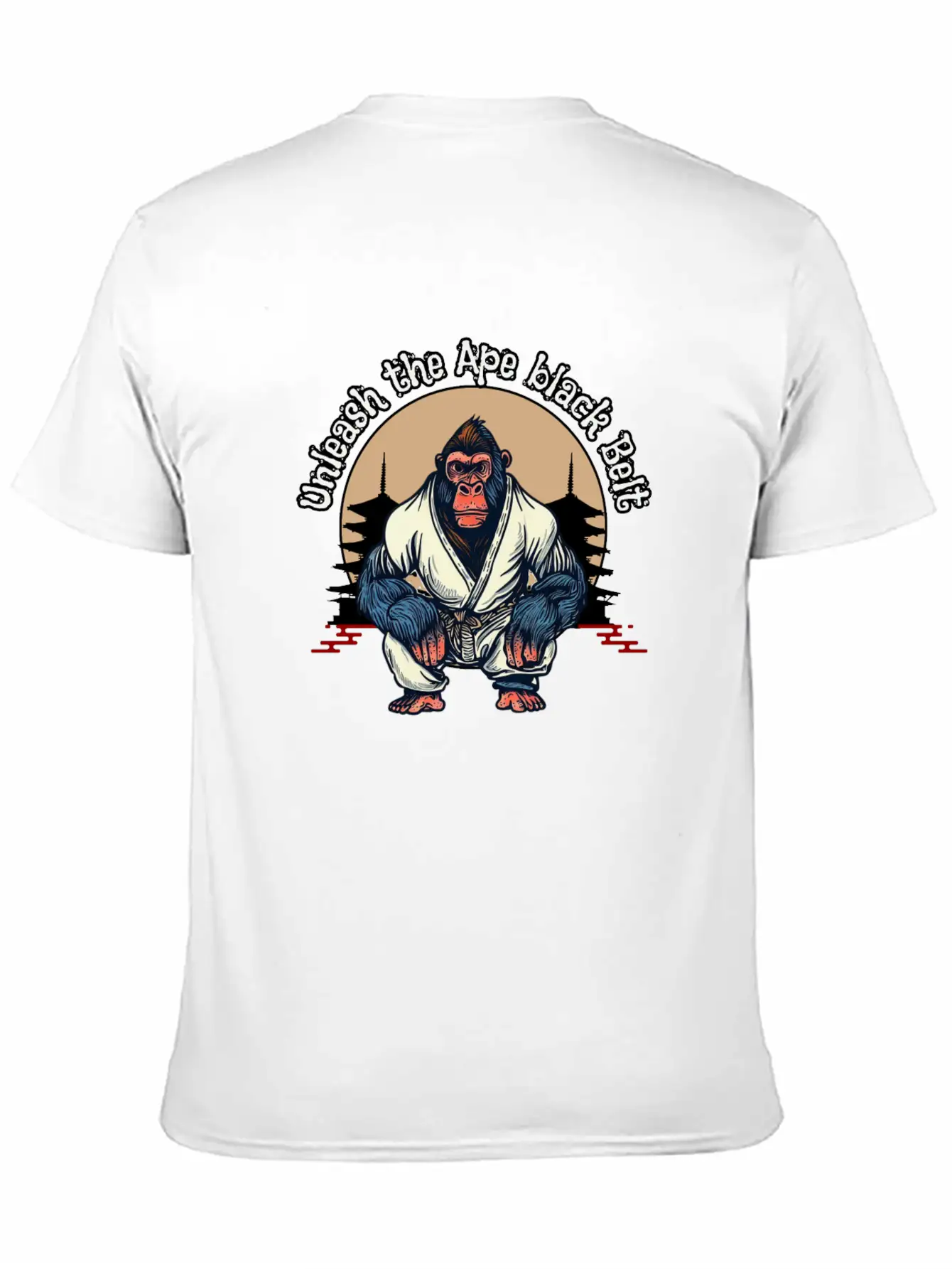 Unleash The Ape Black Belt Comfortable Minimalist Graphic Tee – Summer Style Essential