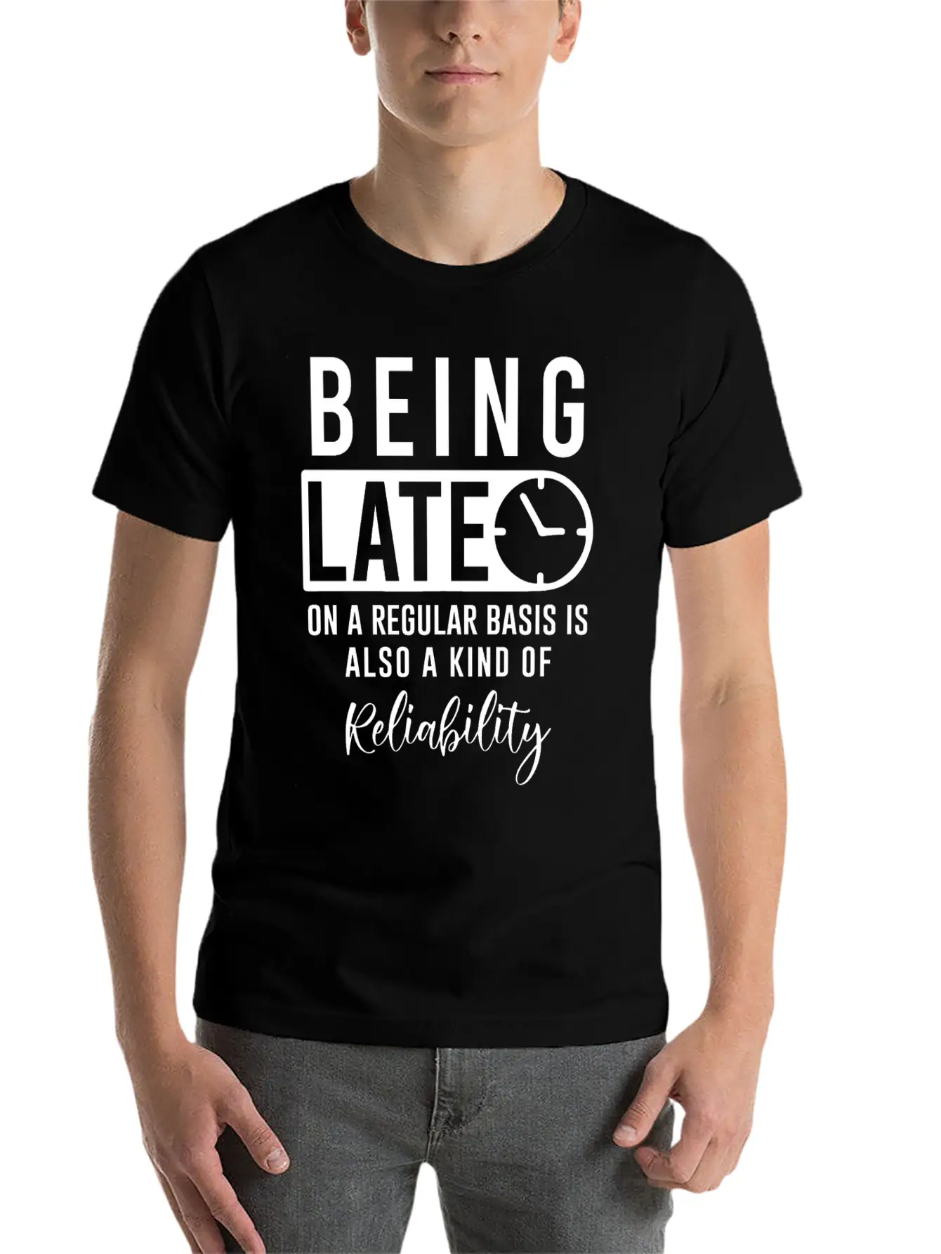 Unpunctual Late Funny Slogan Gift Unisex Casual T-Shirt – Clean Design For Daily Comfort