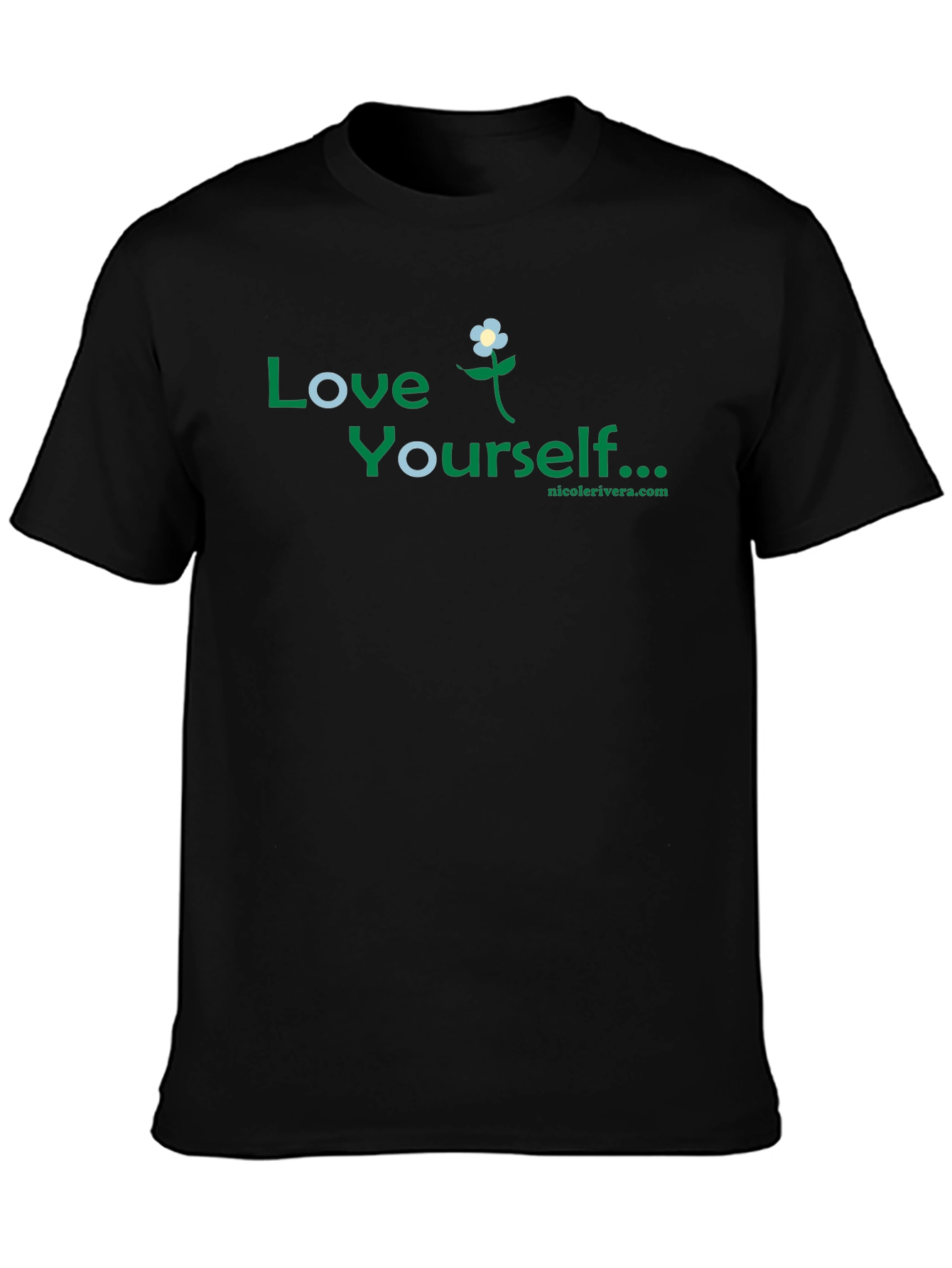 Love Yourself Floral Black T-Shirt