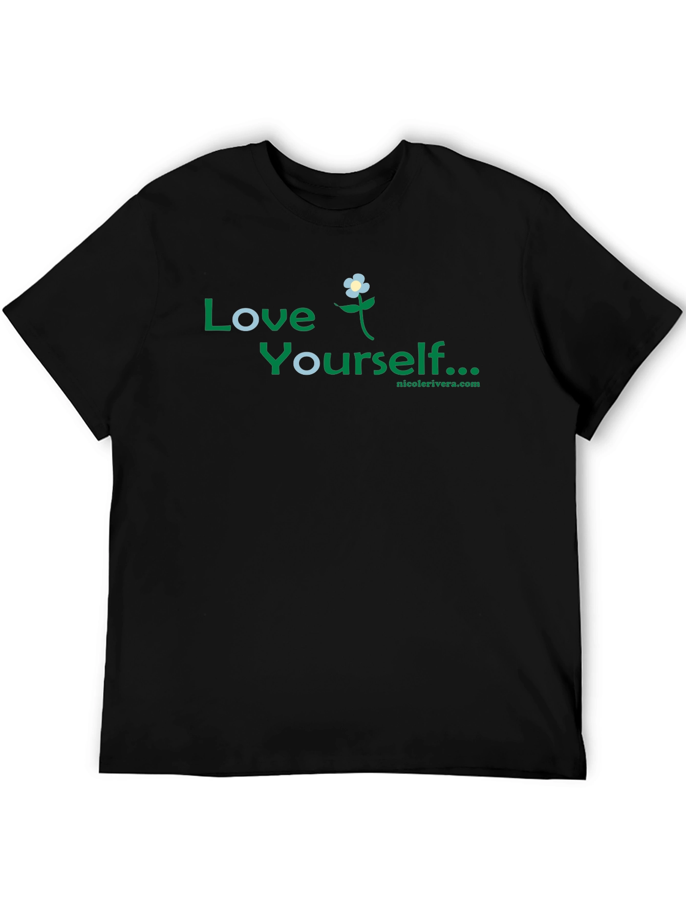 Love Yourself Floral Black T-Shirt
